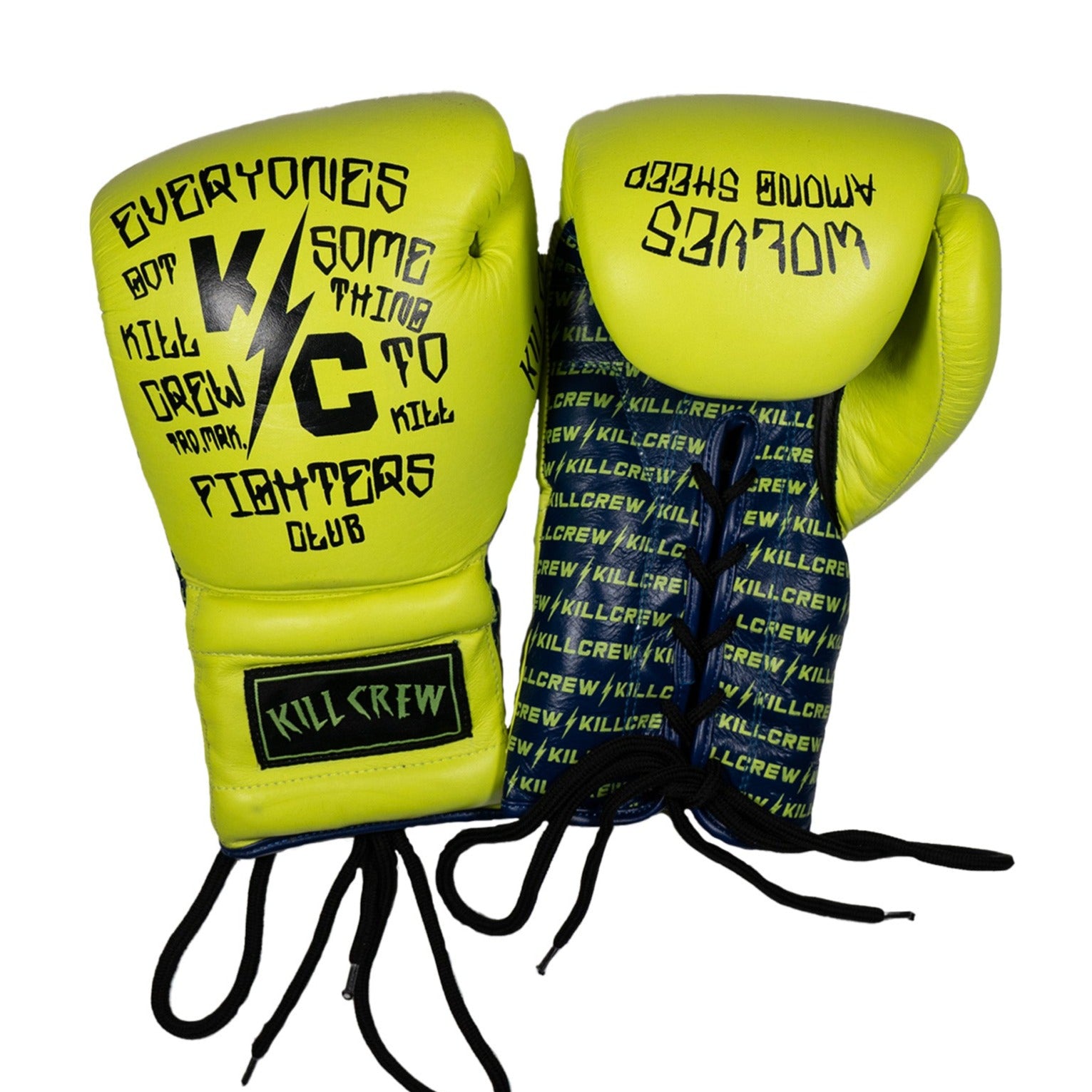 LACE UP BOXING GLOVES - YELLOW