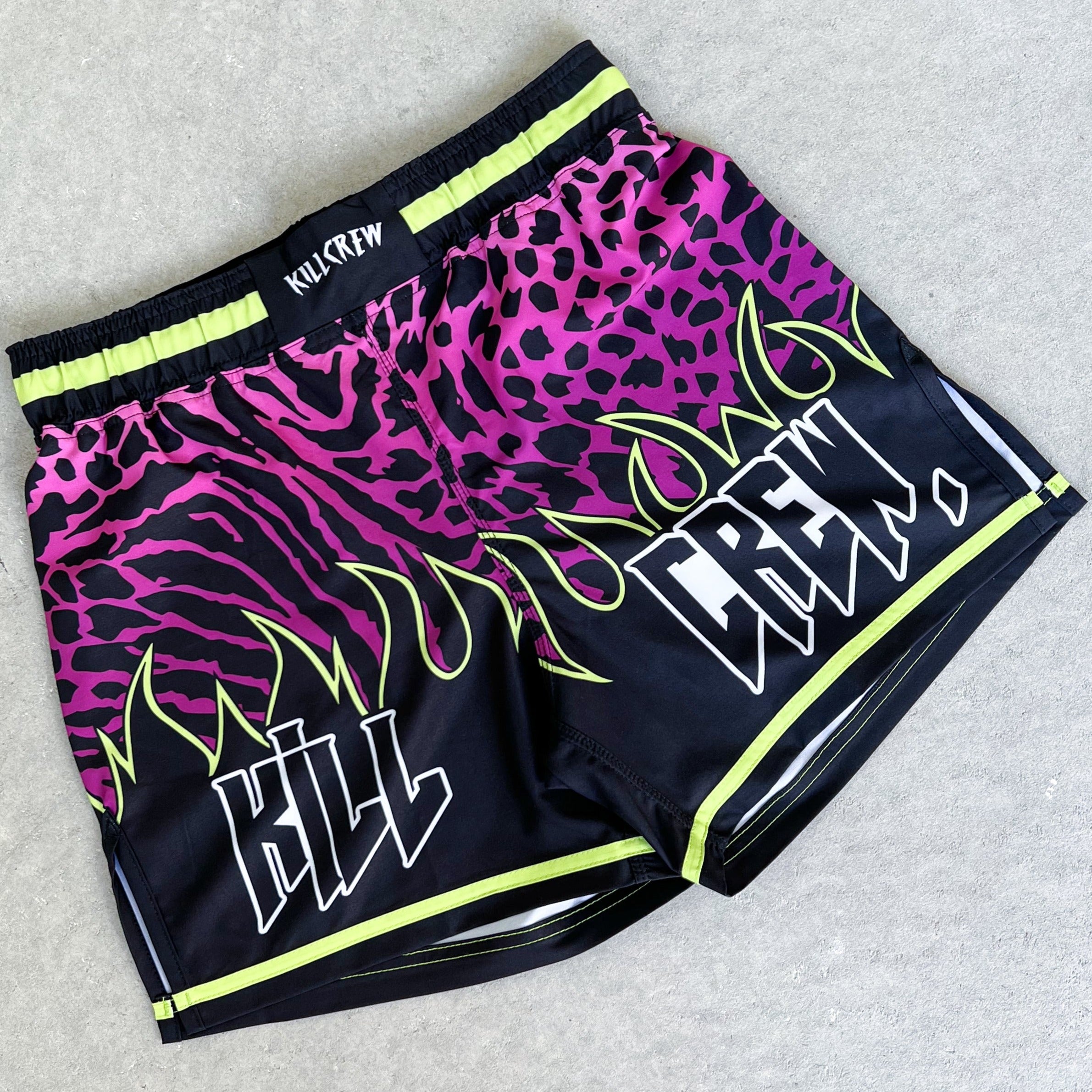 BSEM FIGHT SHORTS (THAI CUT) - PURPLE / GREEN