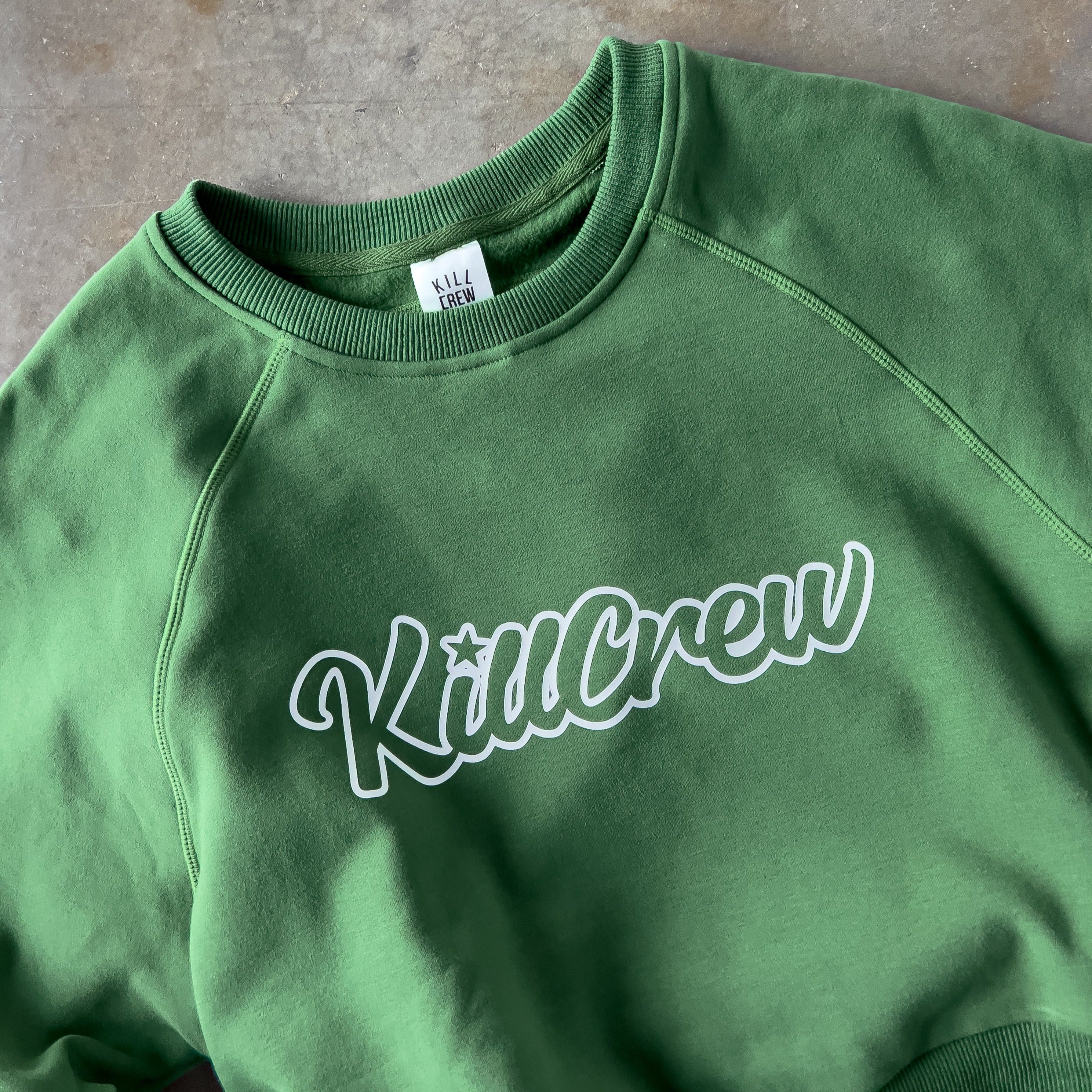 SCRIPT CROP CREW NECK - GREEN