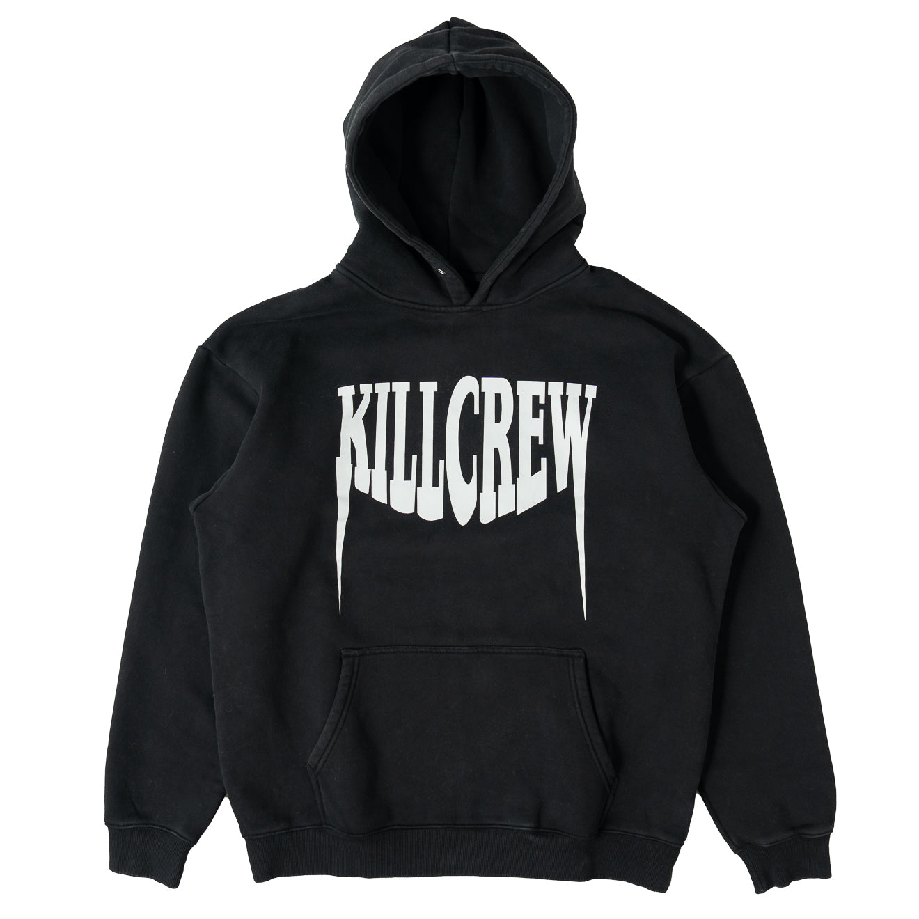 OVERSIZED LUX FANGS HOODIE - BLACK / WHITE