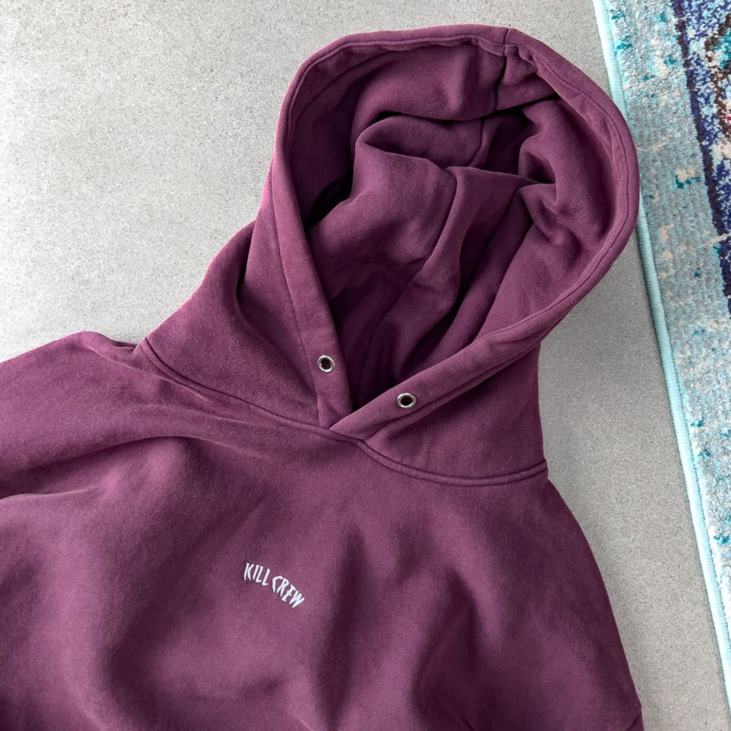 OVERSIZED LUX SIMPLE HOODIE - BURGUNDY