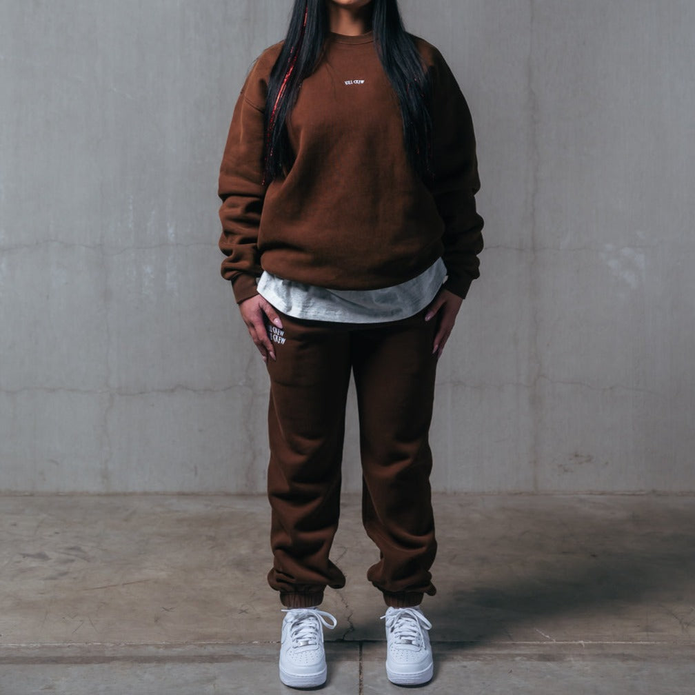 HEAVYWEIGHT LUX SIMPLE CREWNECK - BROWN