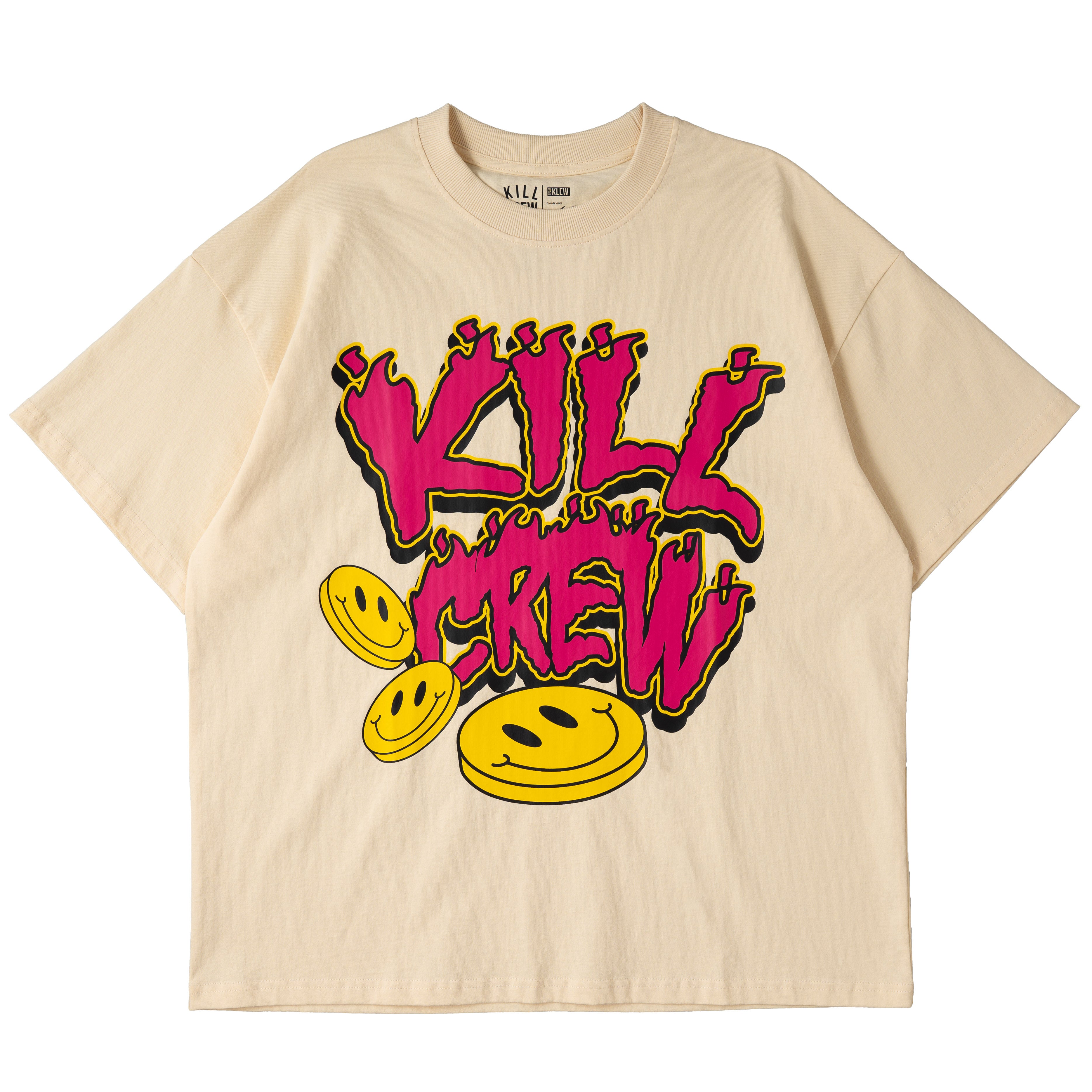 OVERSIZED HAPPY PILLS T-SHIRT - CREAM