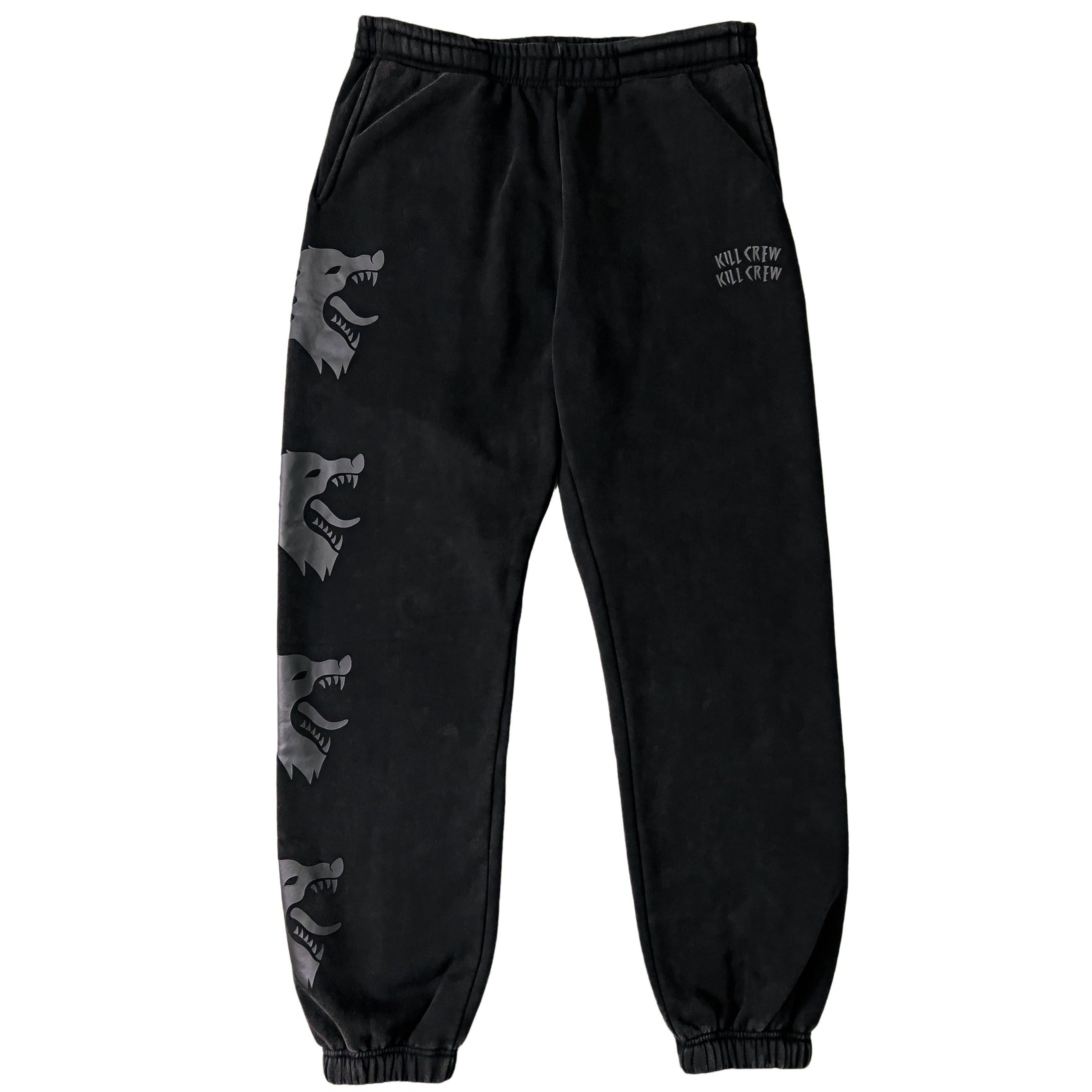 HEAVYWEIGHT LUX WAR WOLF SWEATPANTS - BLACKOUT