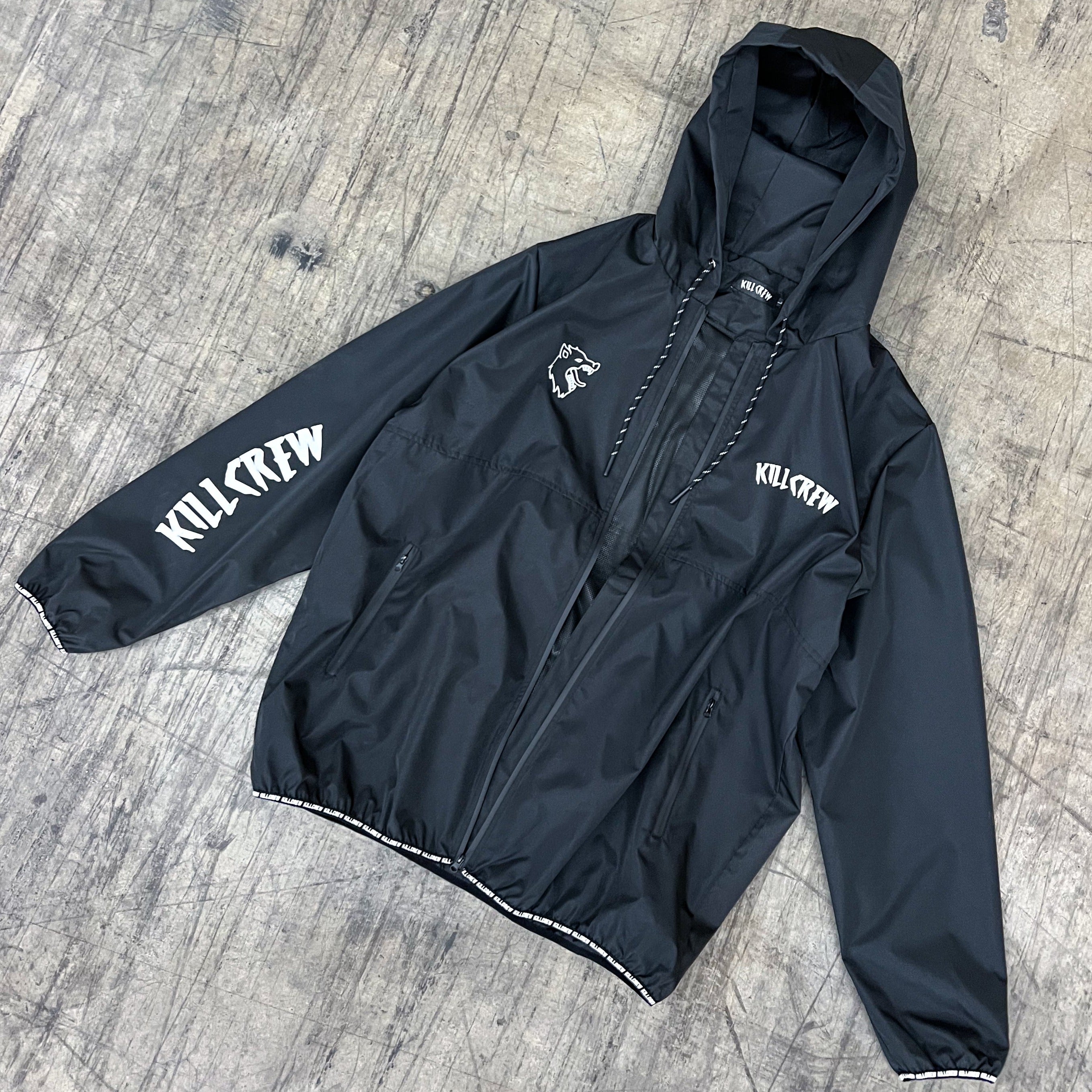 WOLF QUICK DRY WINDBREAKER - BLACK / WHITE