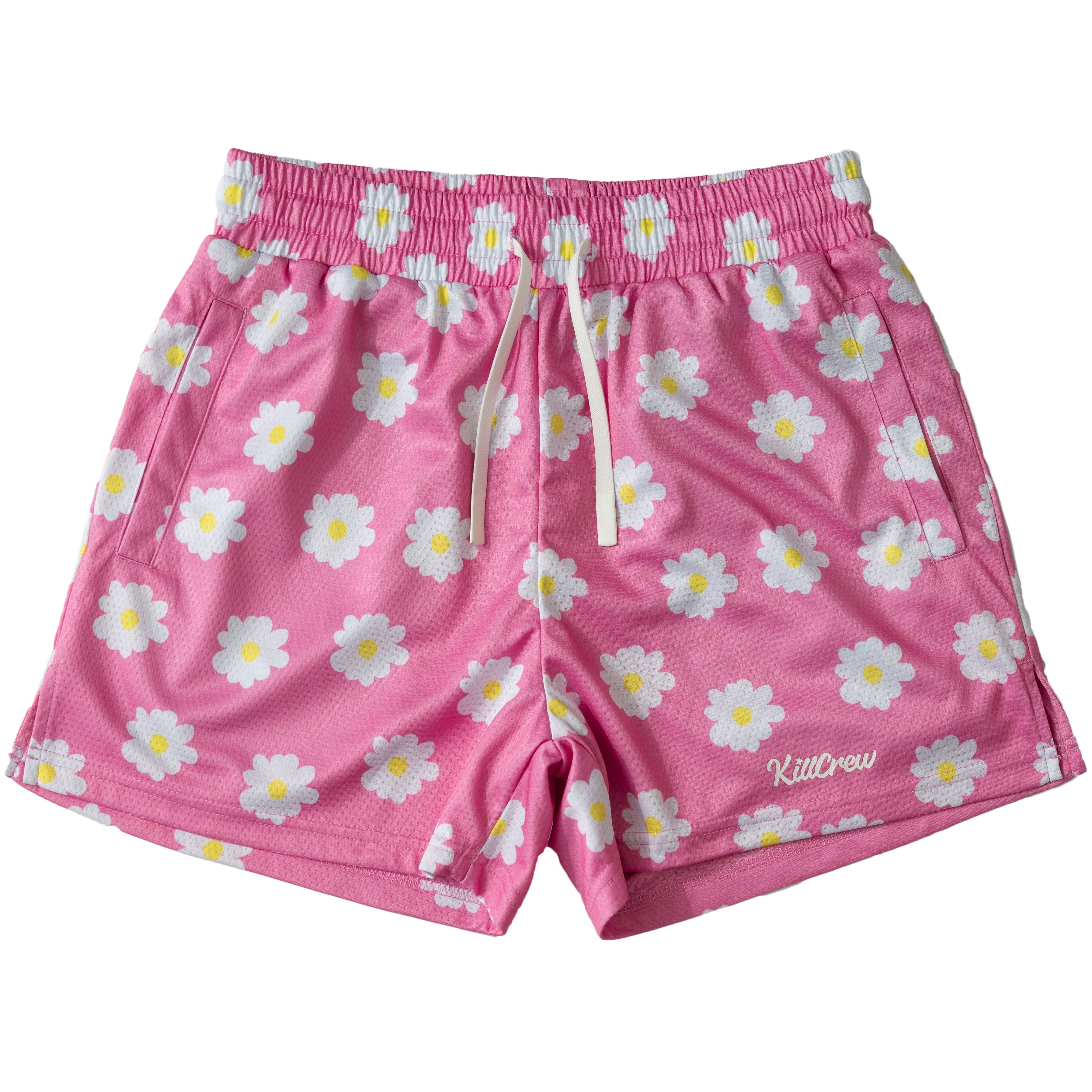 MUAY THAI SHORTS (MID THIGH CUT) DAISY - PINK