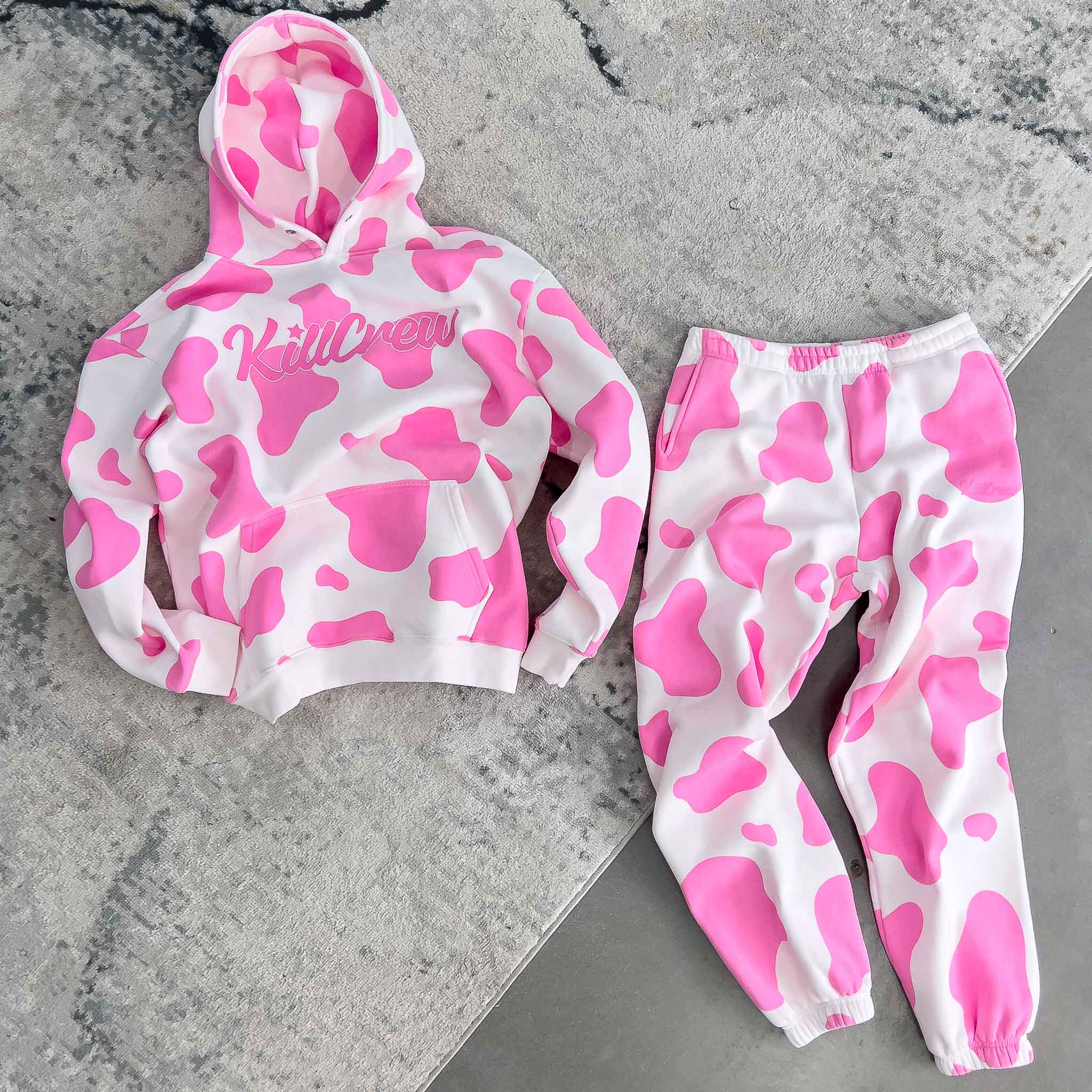 OVERSIZED LUX MOO MOO HOODIE - PINK