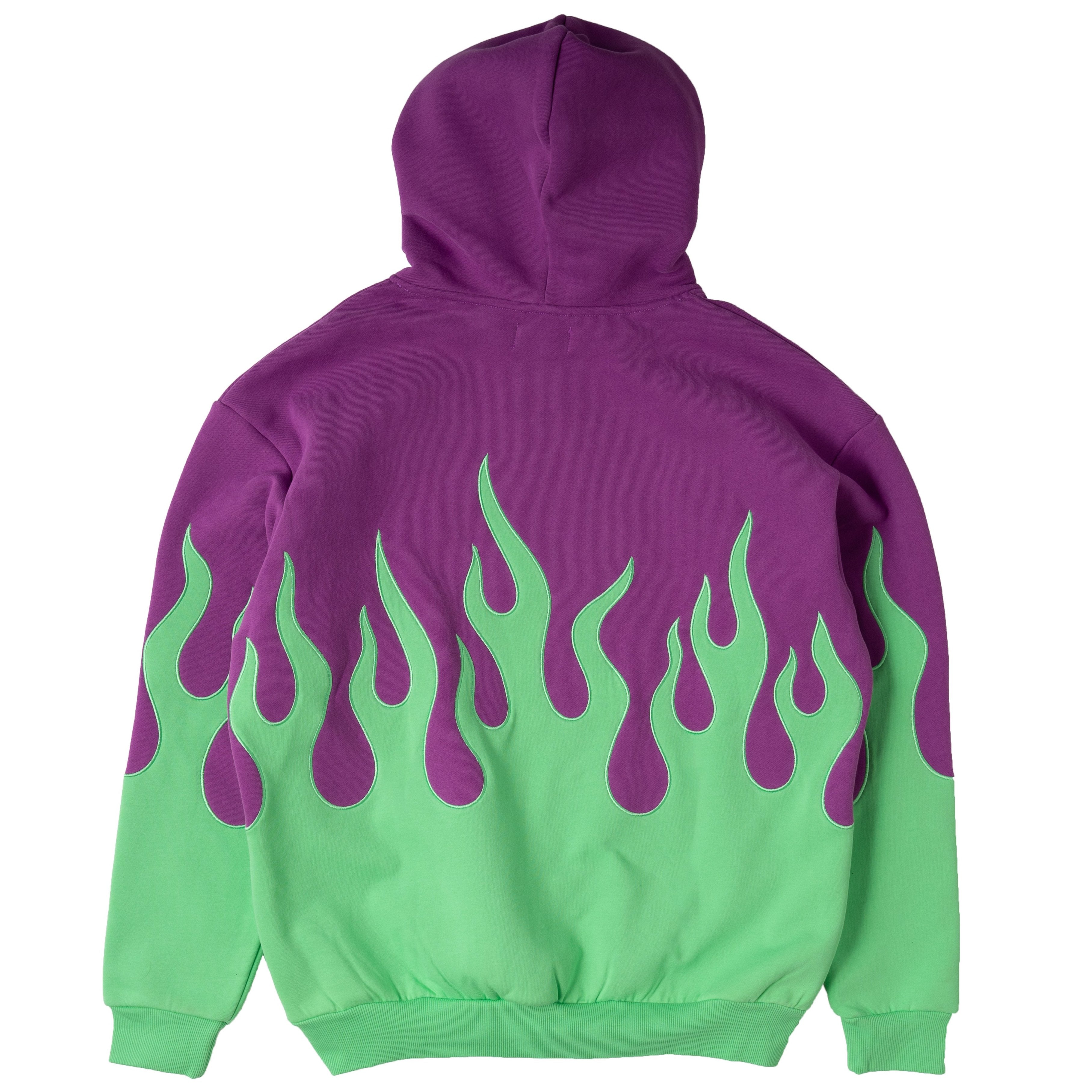 OVERSIZED PREMIUM HEATER HOODIE - PURPLE / GREEN