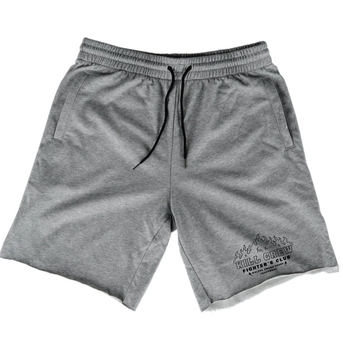 FIGHTER'S CLUB FLAME SHORTS - HEATHER GREY