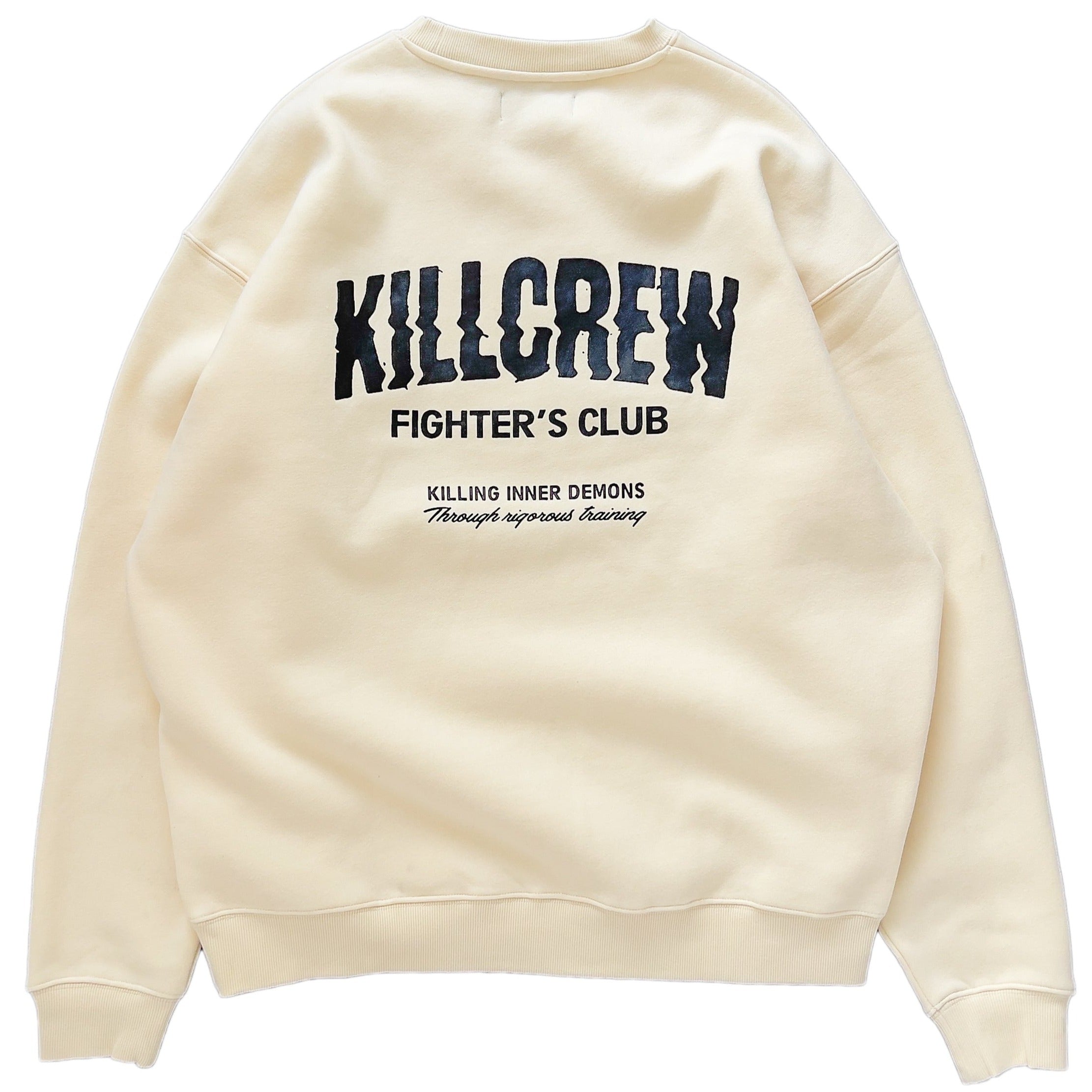 OVERSIZED LUX RIGOROUS TRAINING CREW NECK - CREAM / BLACK