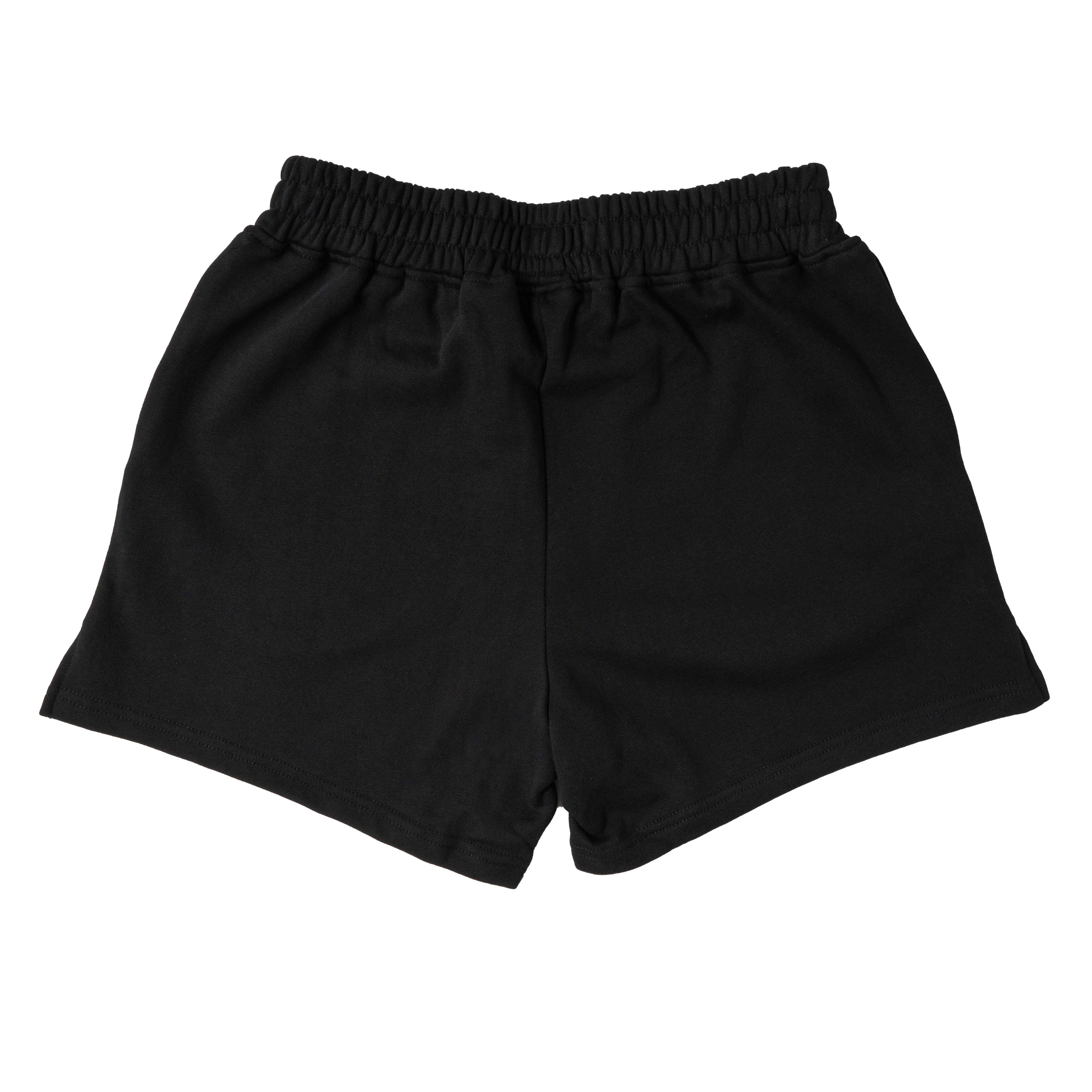 COTTON SHORTS (MID THIGH CUT) BARBWIRE - BLACK / WHITE