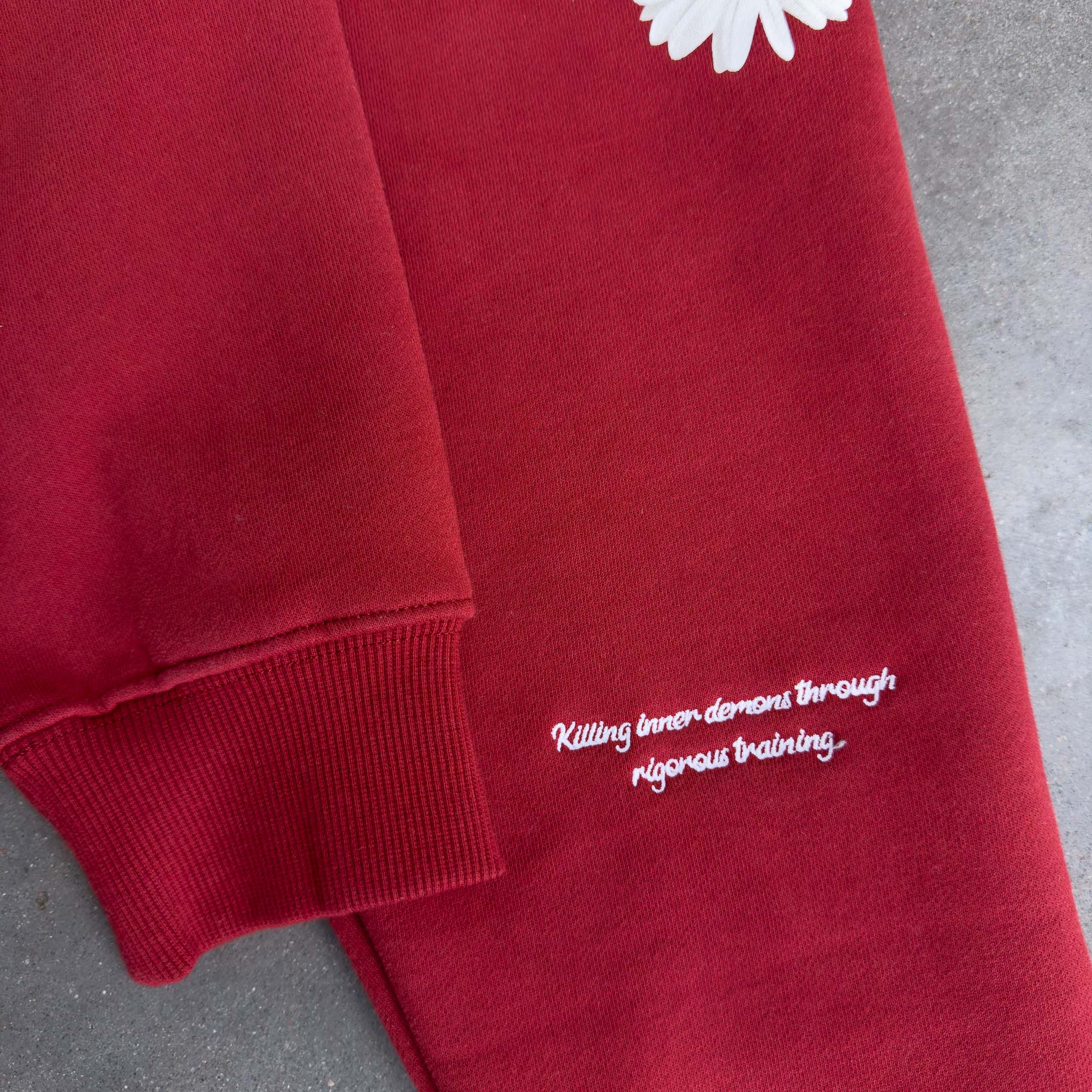 OVERSIZED LUX DAISY HOODIE - RED