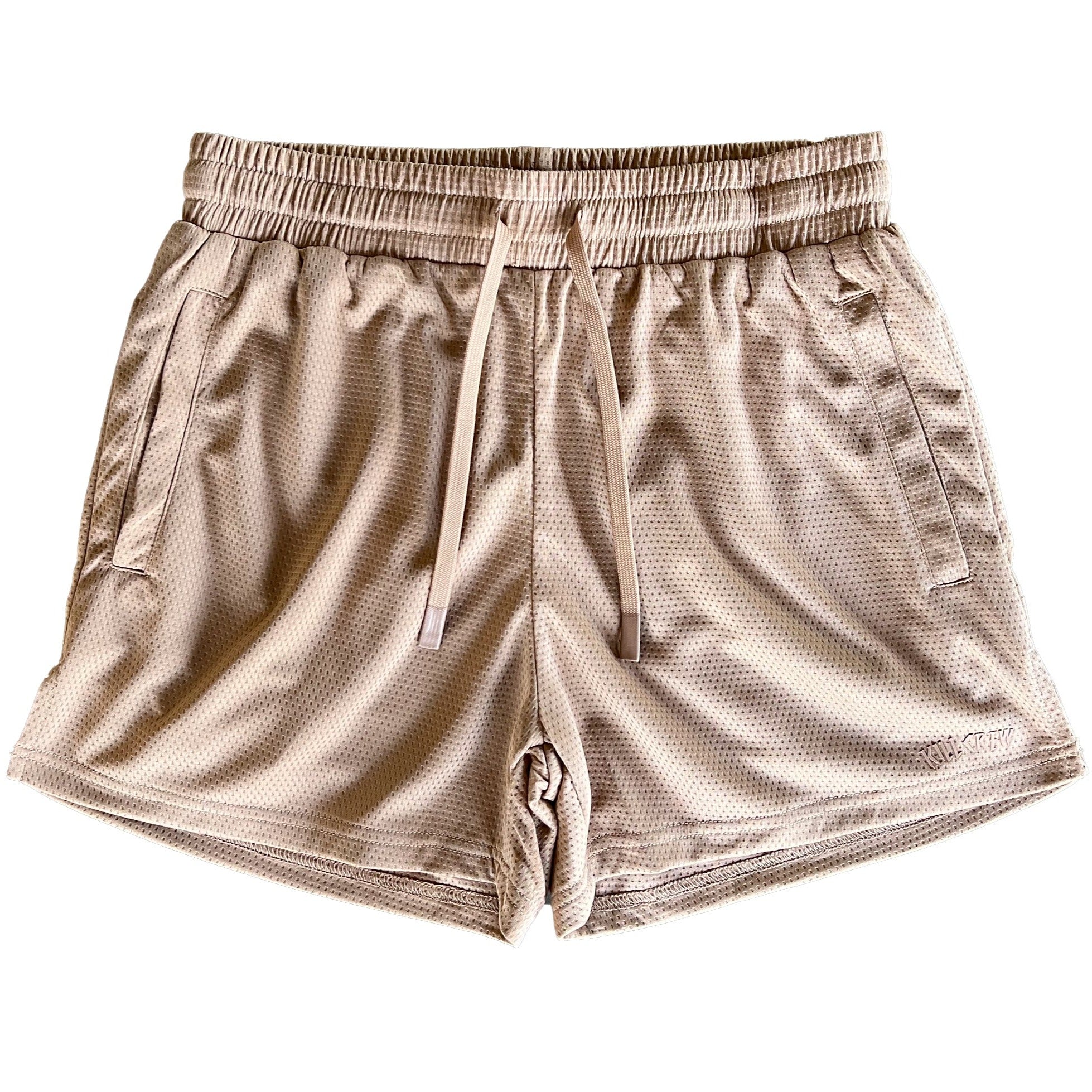 SIMPLE MUAY THAI SHORTS (MID THIGH CUT) - LIGHT SAND