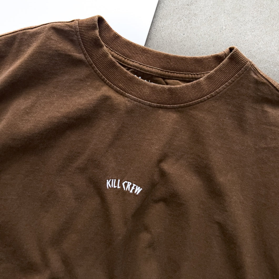 OVERSIZED LUX SIMPLE T-SHIRT - BROWN