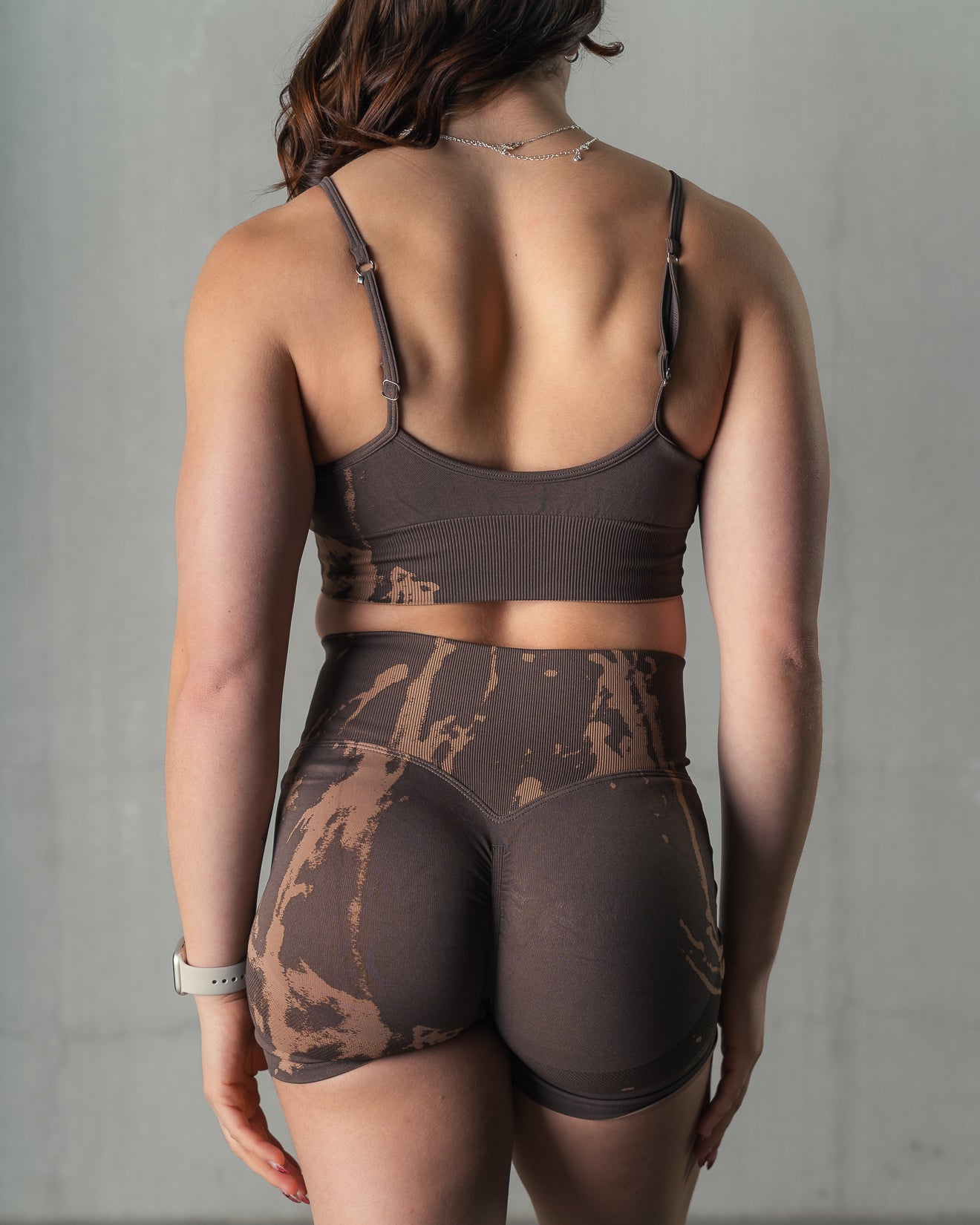 SPLATTER SPORTS BRA - BROWN / TAN