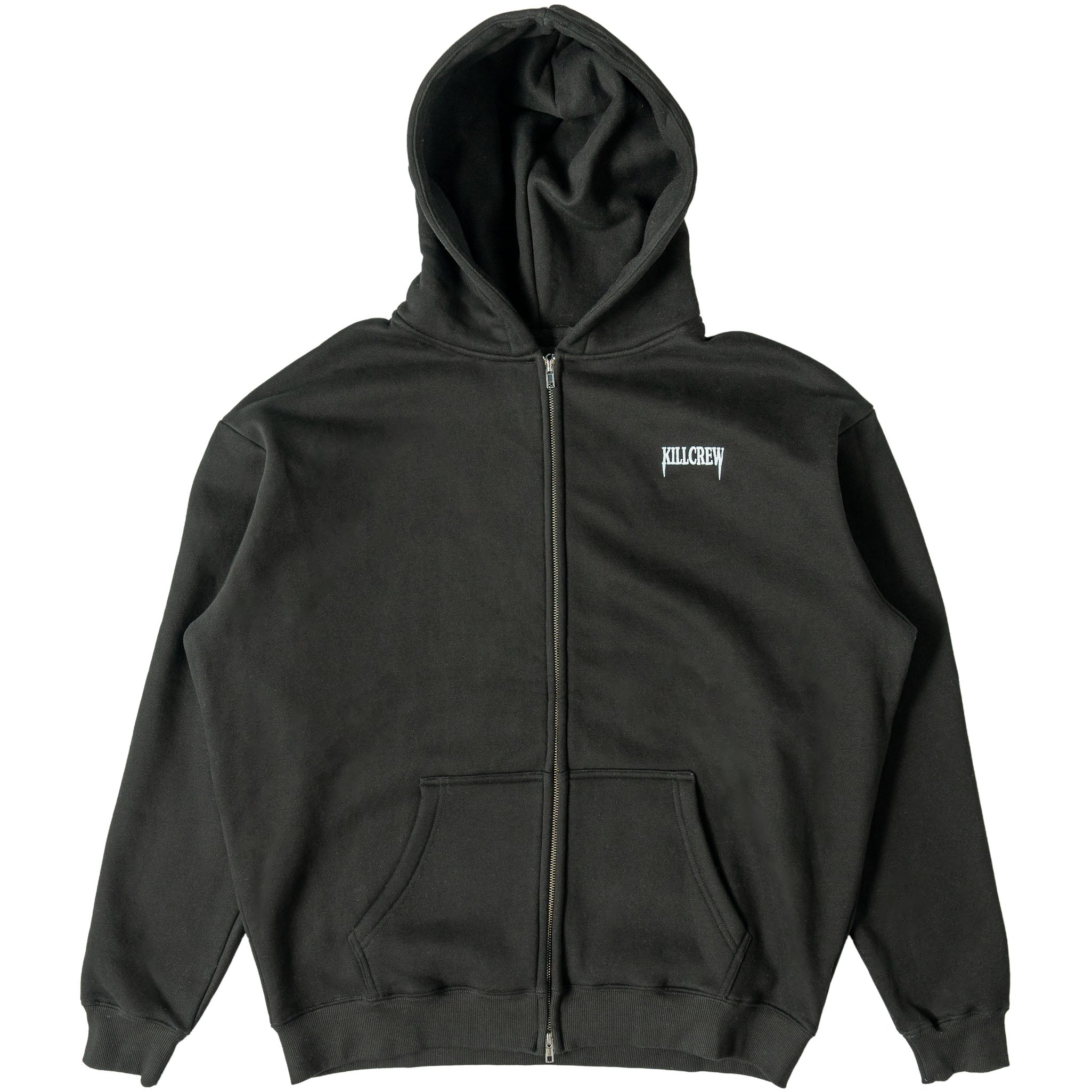 OVERSIZED LUX SIMPLE ZIP UP - BLACK