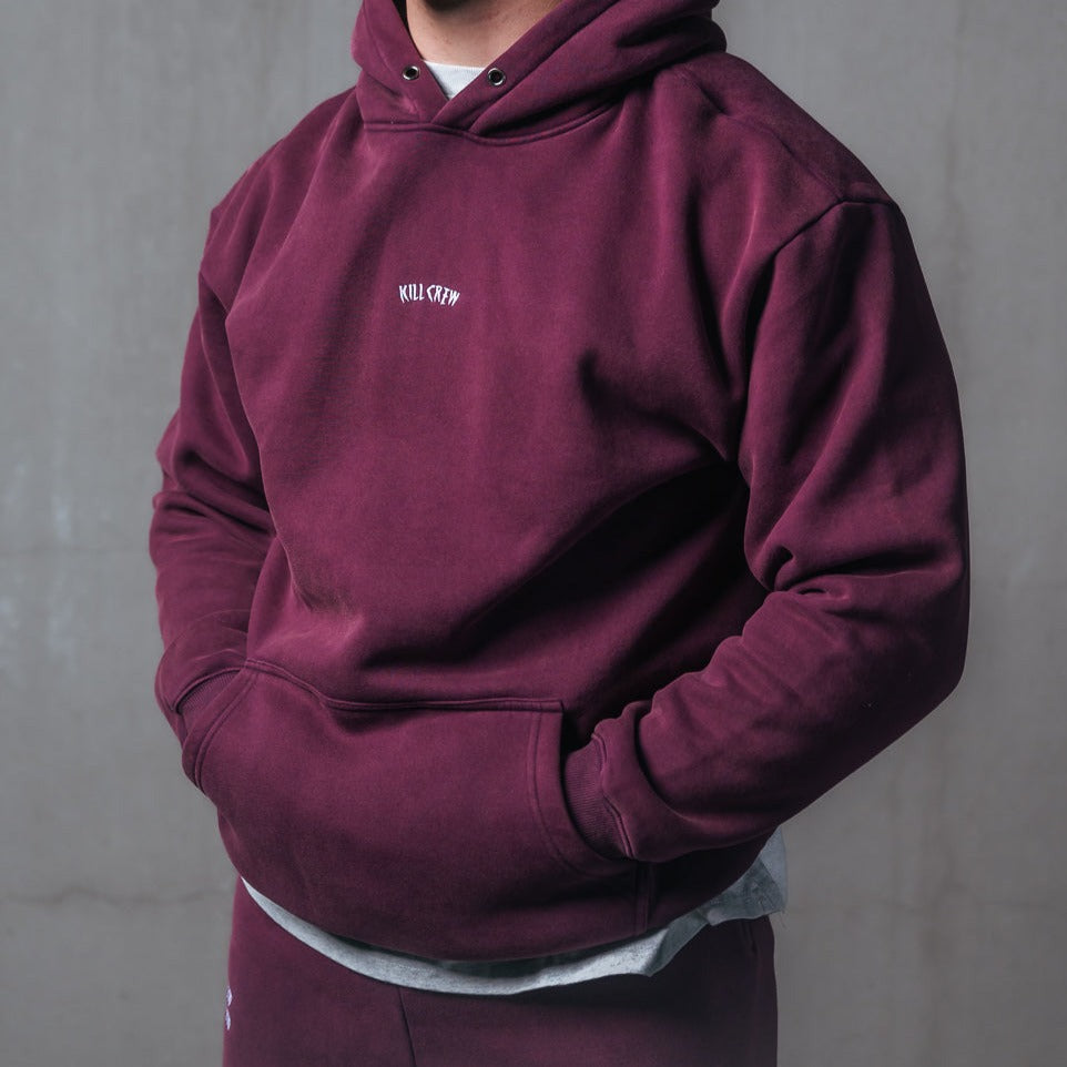 OVERSIZED LUX SIMPLE HOODIE - BURGUNDY