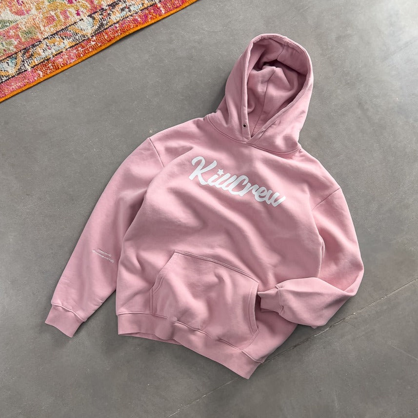 OVERSIZED LUX SCRIPT HOODIE - ROS / WHITE