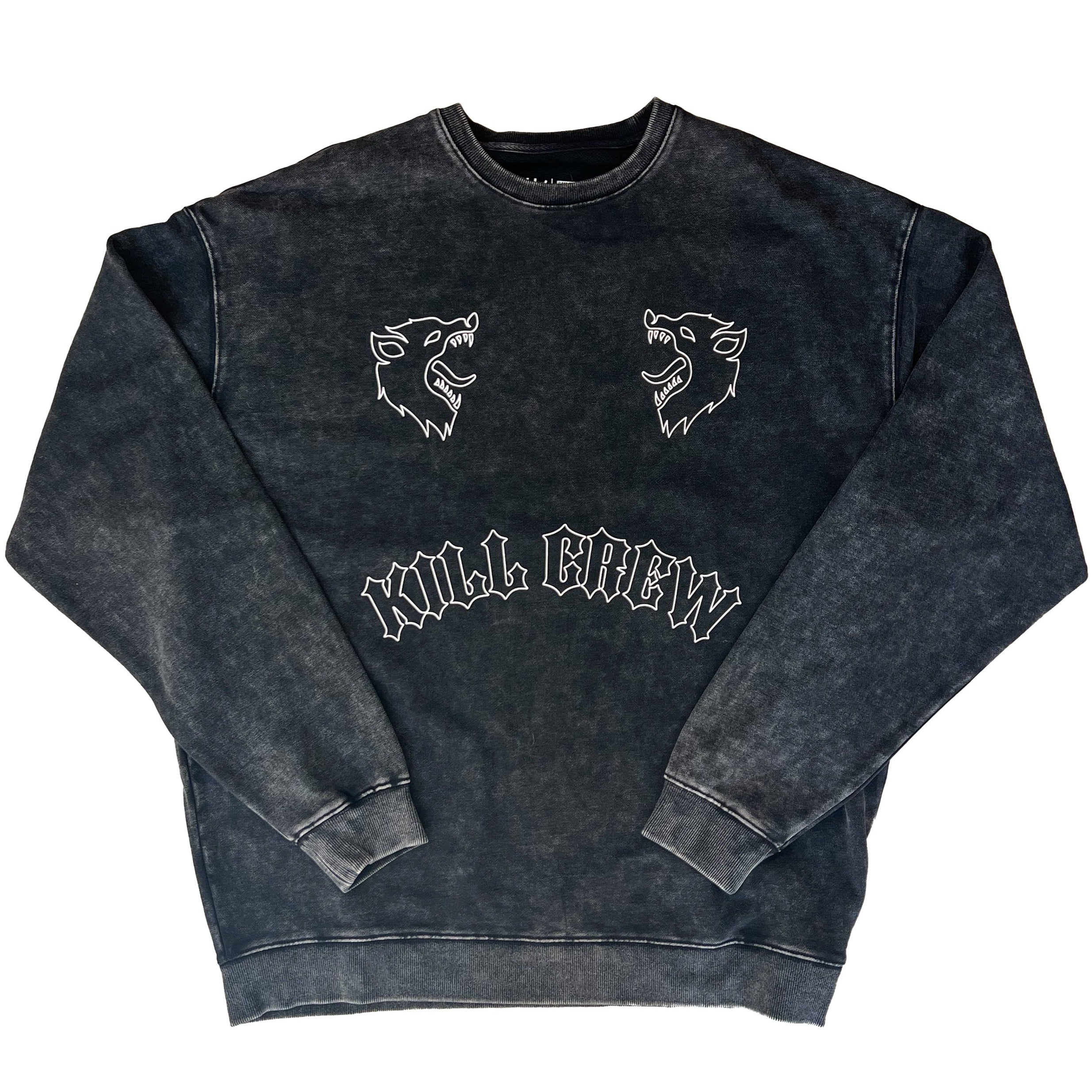 HEAVYWEIGHT LUX TWO WOLVES CREW NECK - BLACK