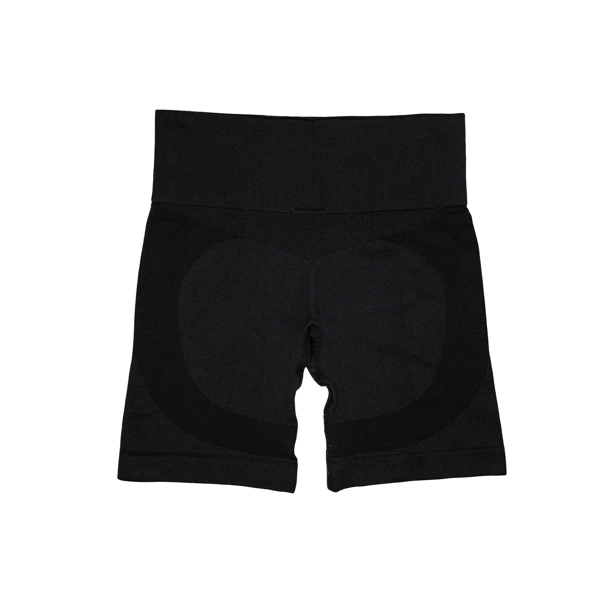 SEAMLESS FLAMES BIKER SHORTS - BLACK / ORANGE