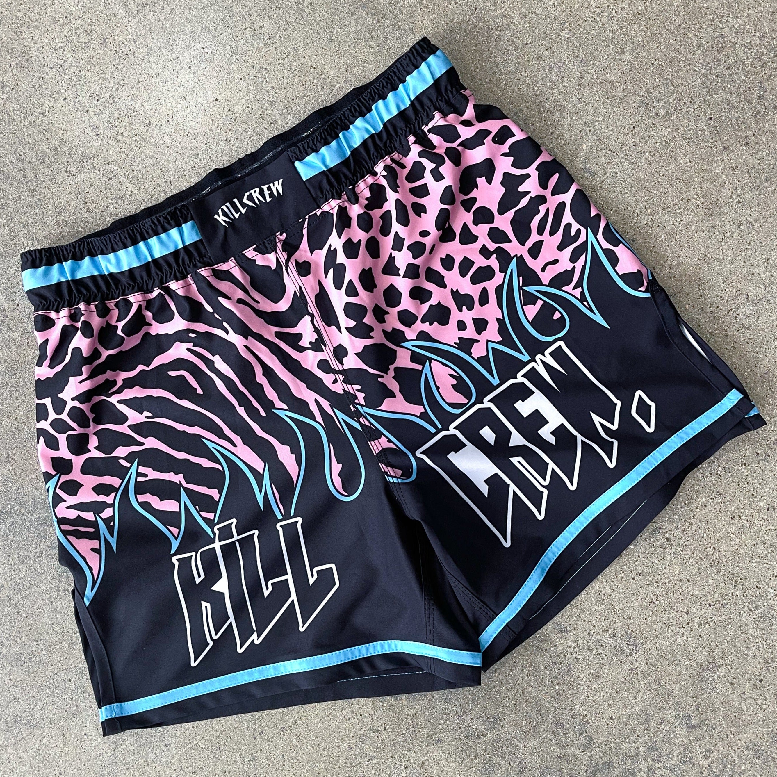 BSEM FIGHT SHORTS (THAI CUT) - BLUE / PINK