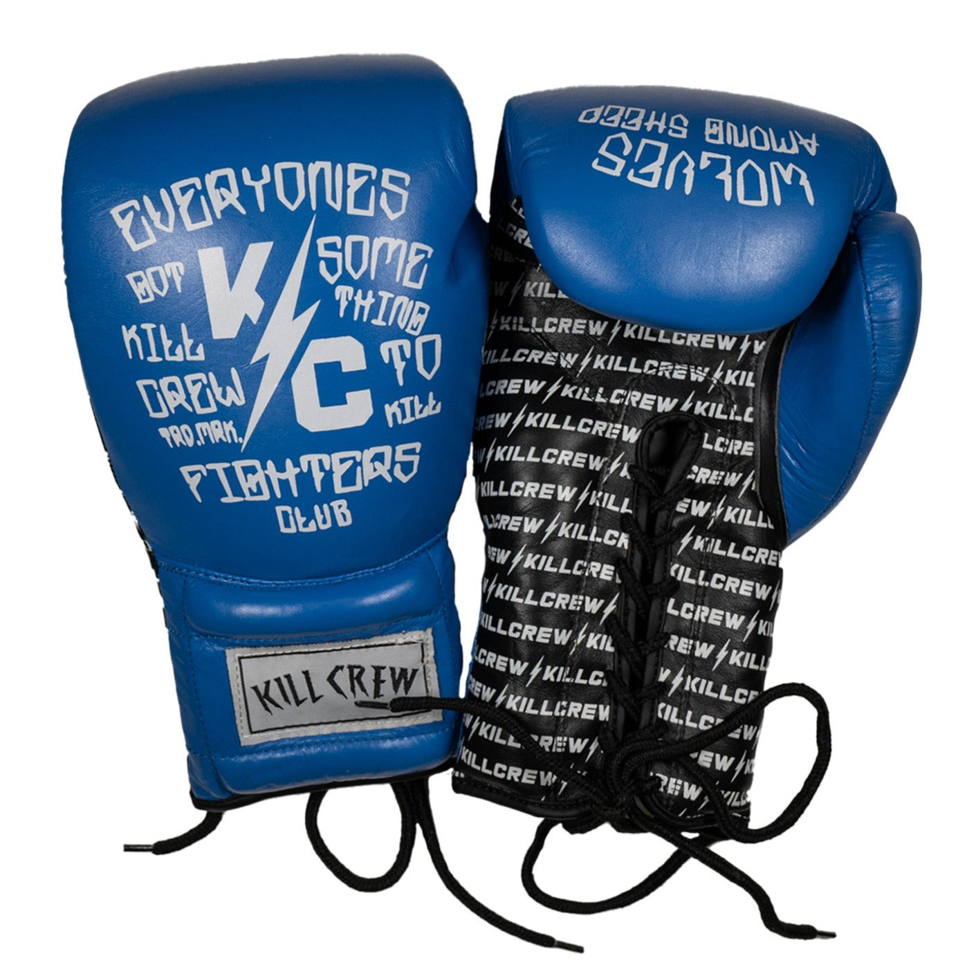 LACE UP BOXING GLOVES - BLUE