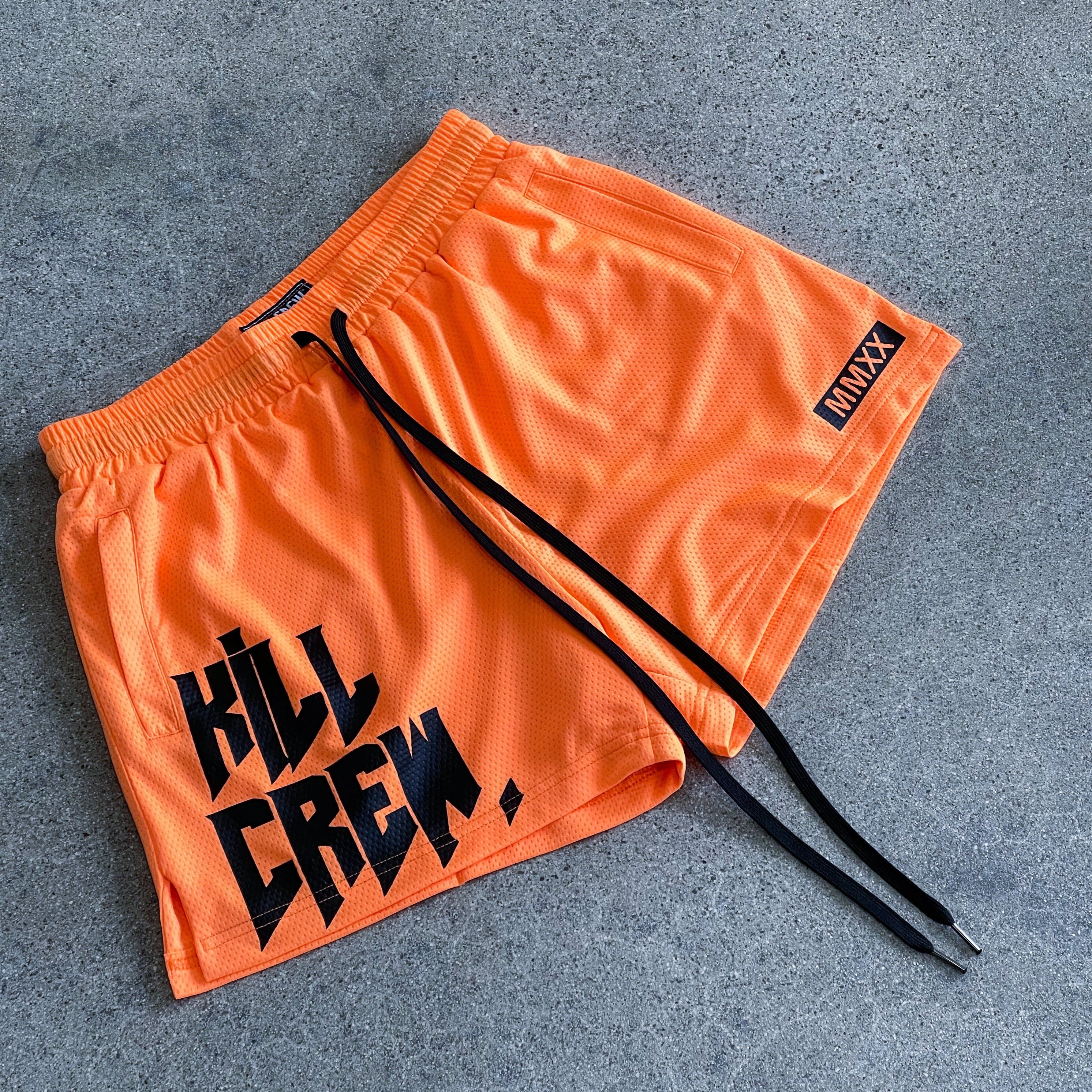 MUAY THAI SHORTS (MID THIGH CUT) - ORANGE