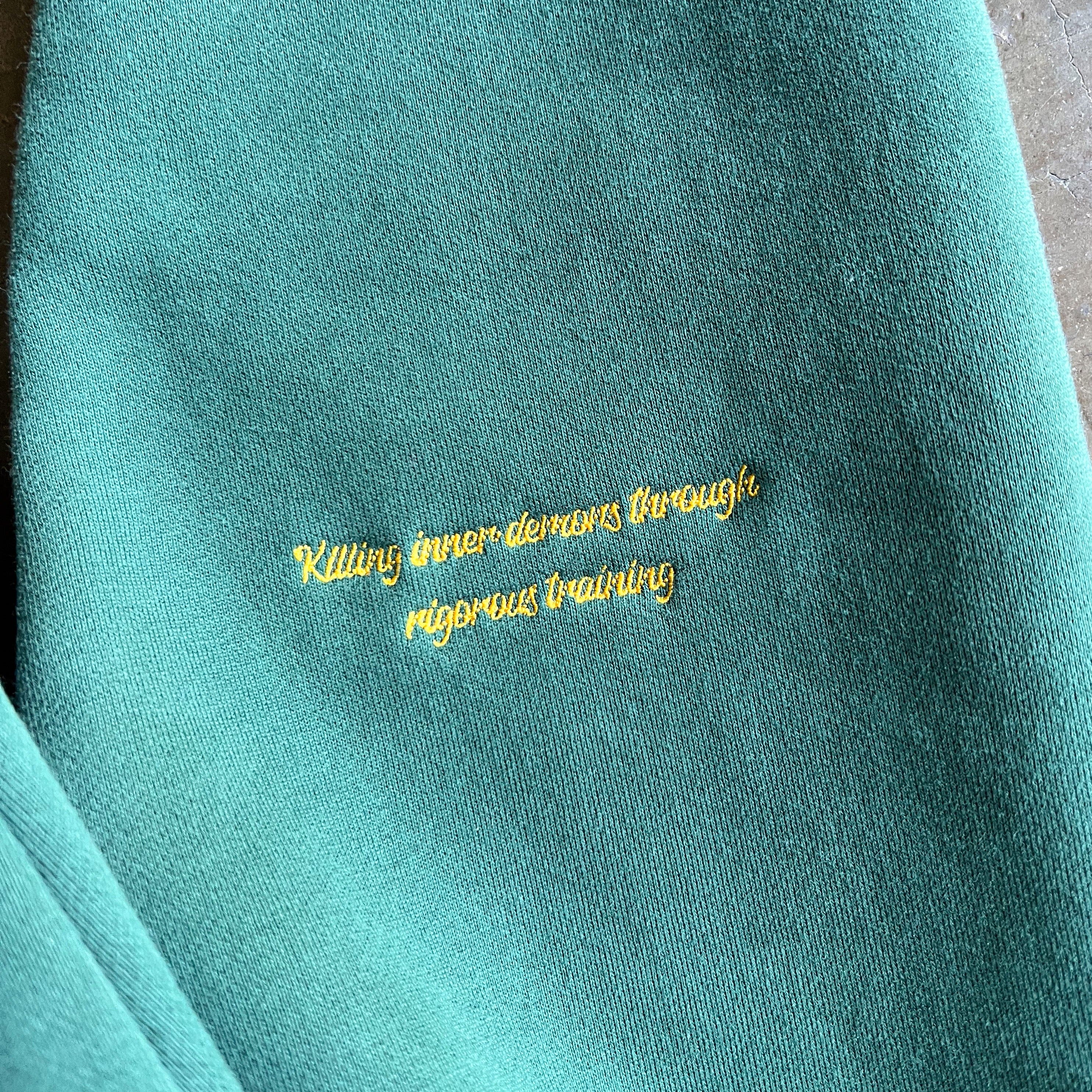 OVERSIZED LUX SCRIPT CREW NECK - GREEN / GOLD