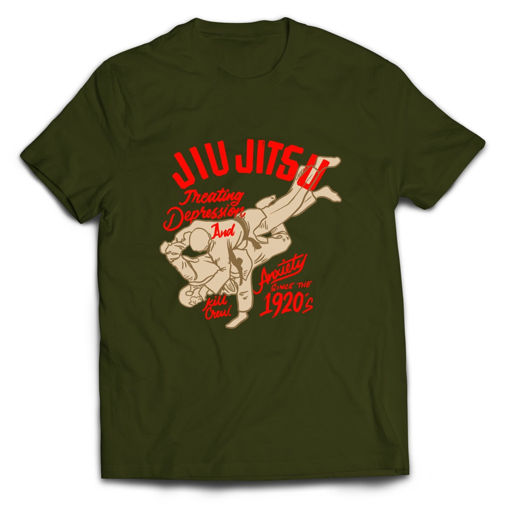 JIU JITSU DEPRESSION T-SHIRT - OLIVE