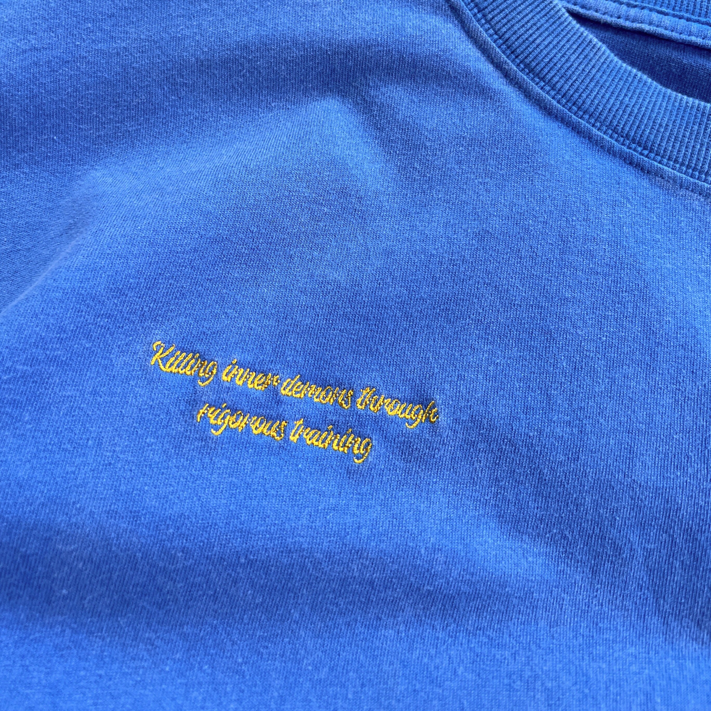 OVERSIZED LUX SCRIPT T-SHIRT - BLUE / YELLOW