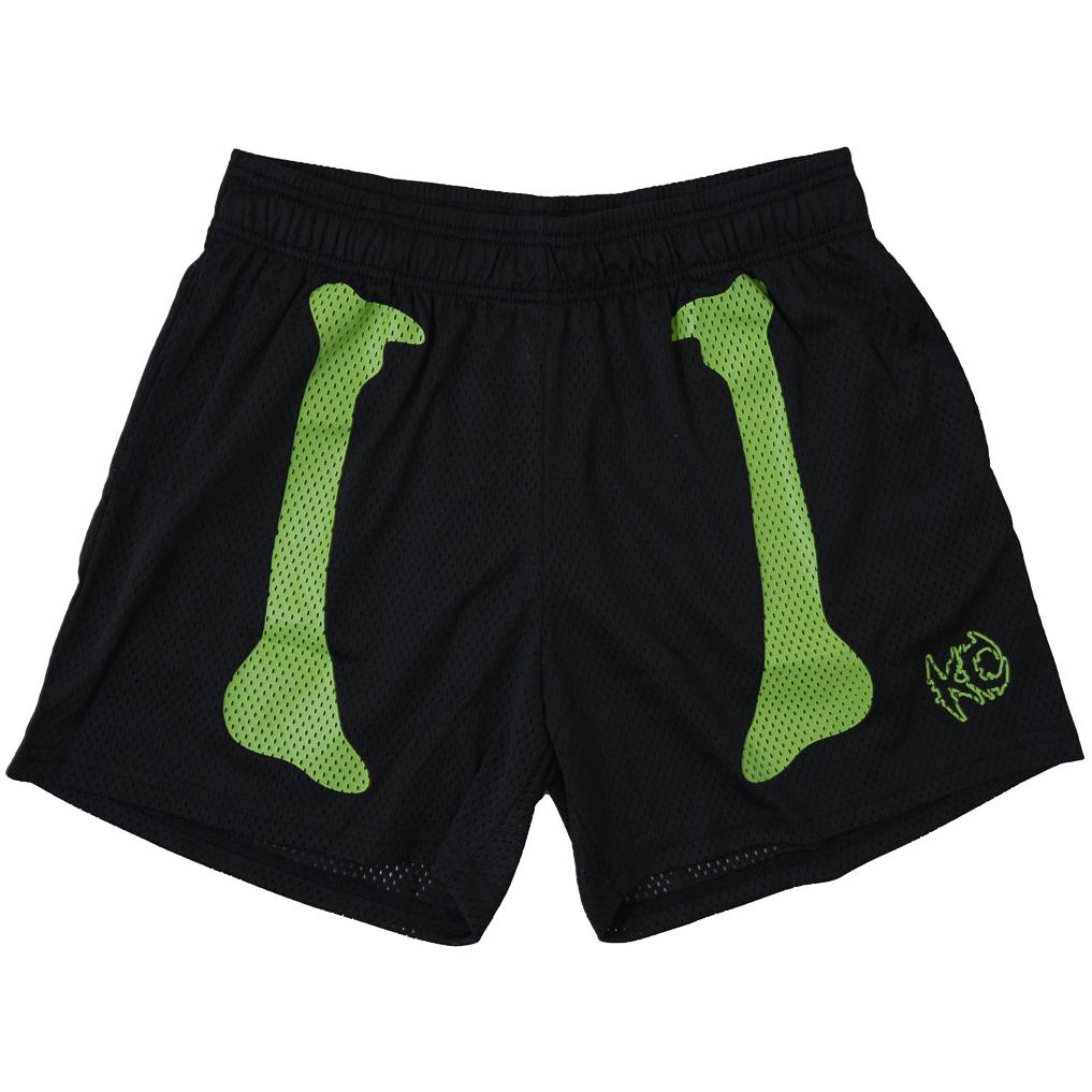 BONE DRY VENTED MESH SHORTS - BLACK / GREEN