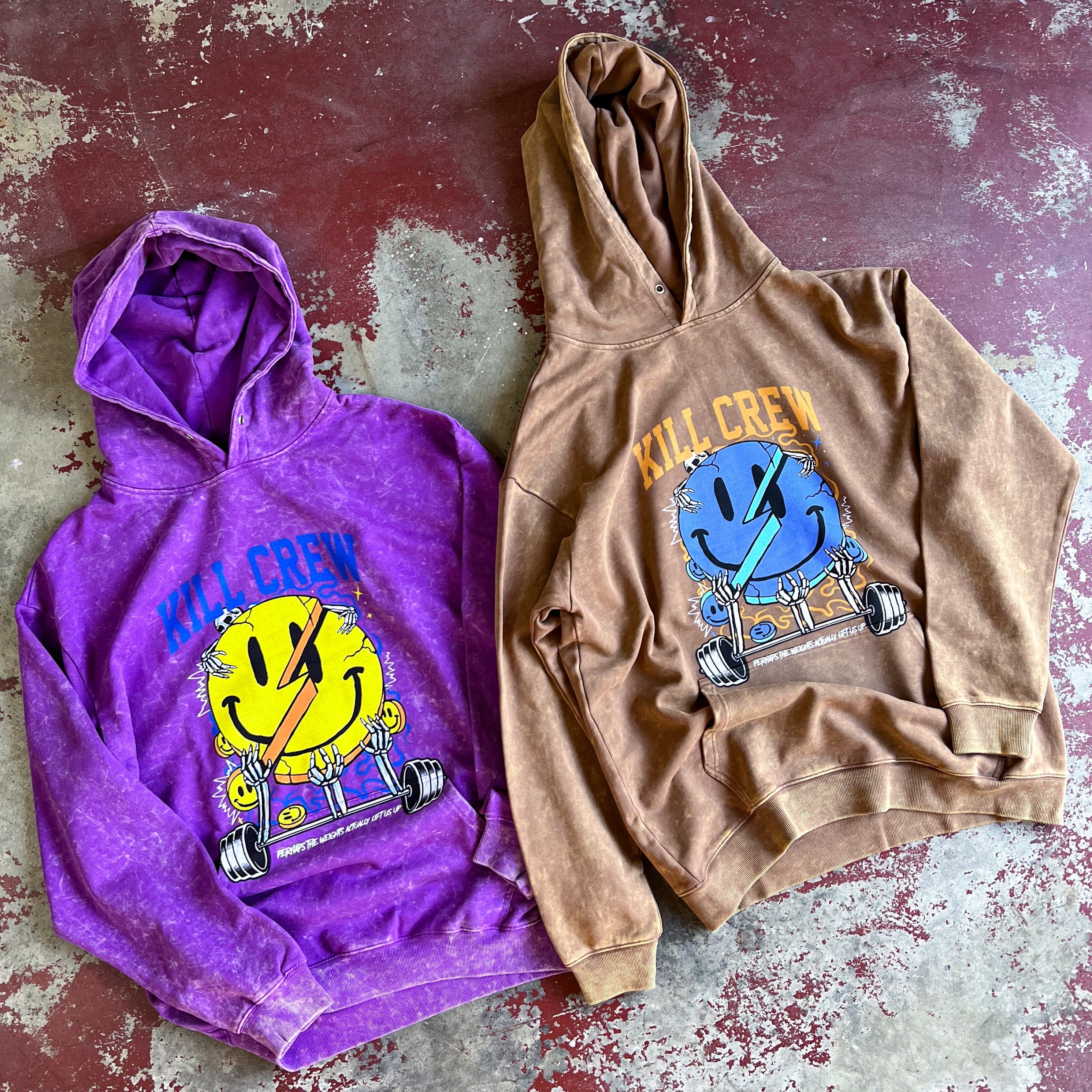 OVERSIZED LUX WEIGHTS LIFT US UP HOODIE - PURPLE