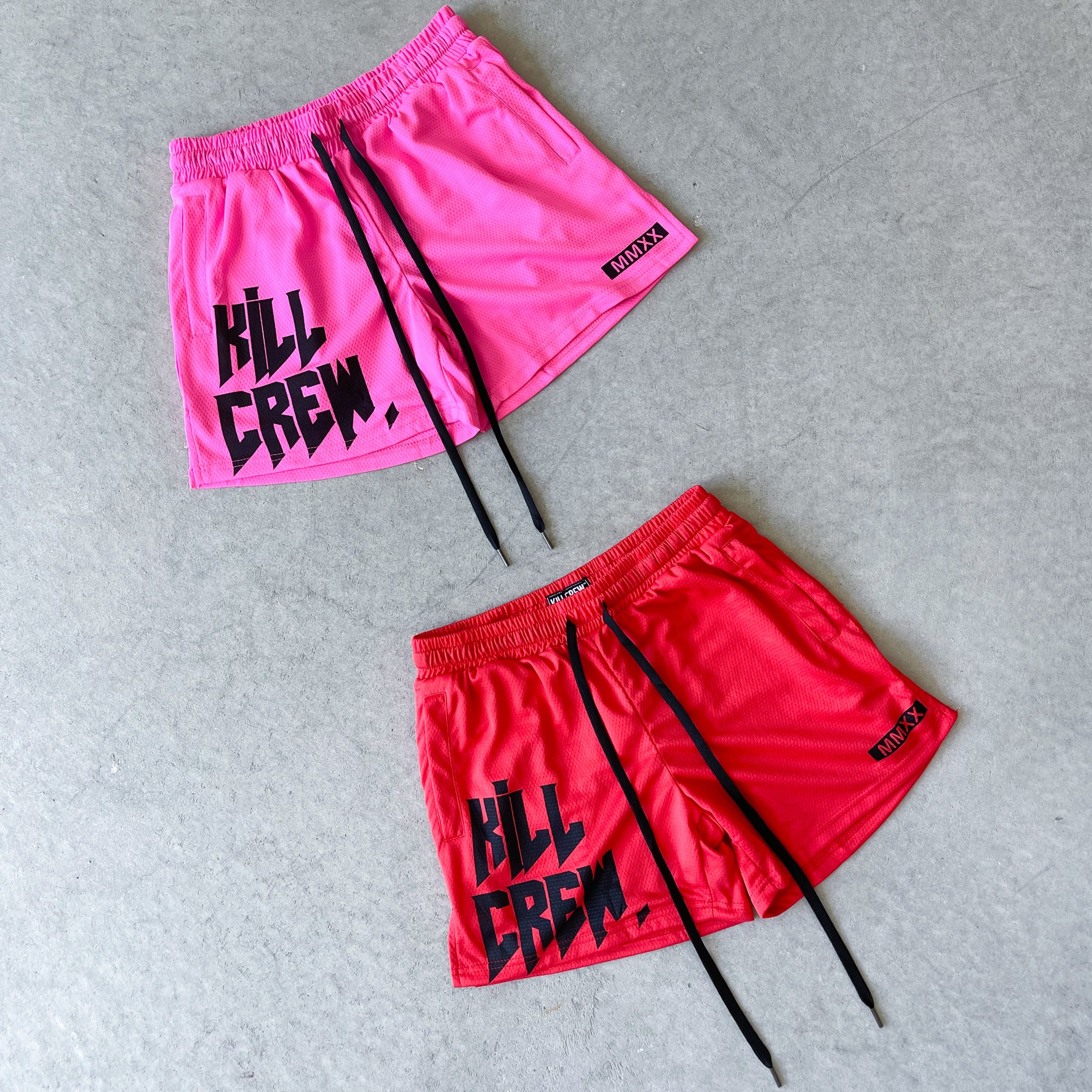 MUAY THAI SHORTS (MID THIGH CUT) - PINK