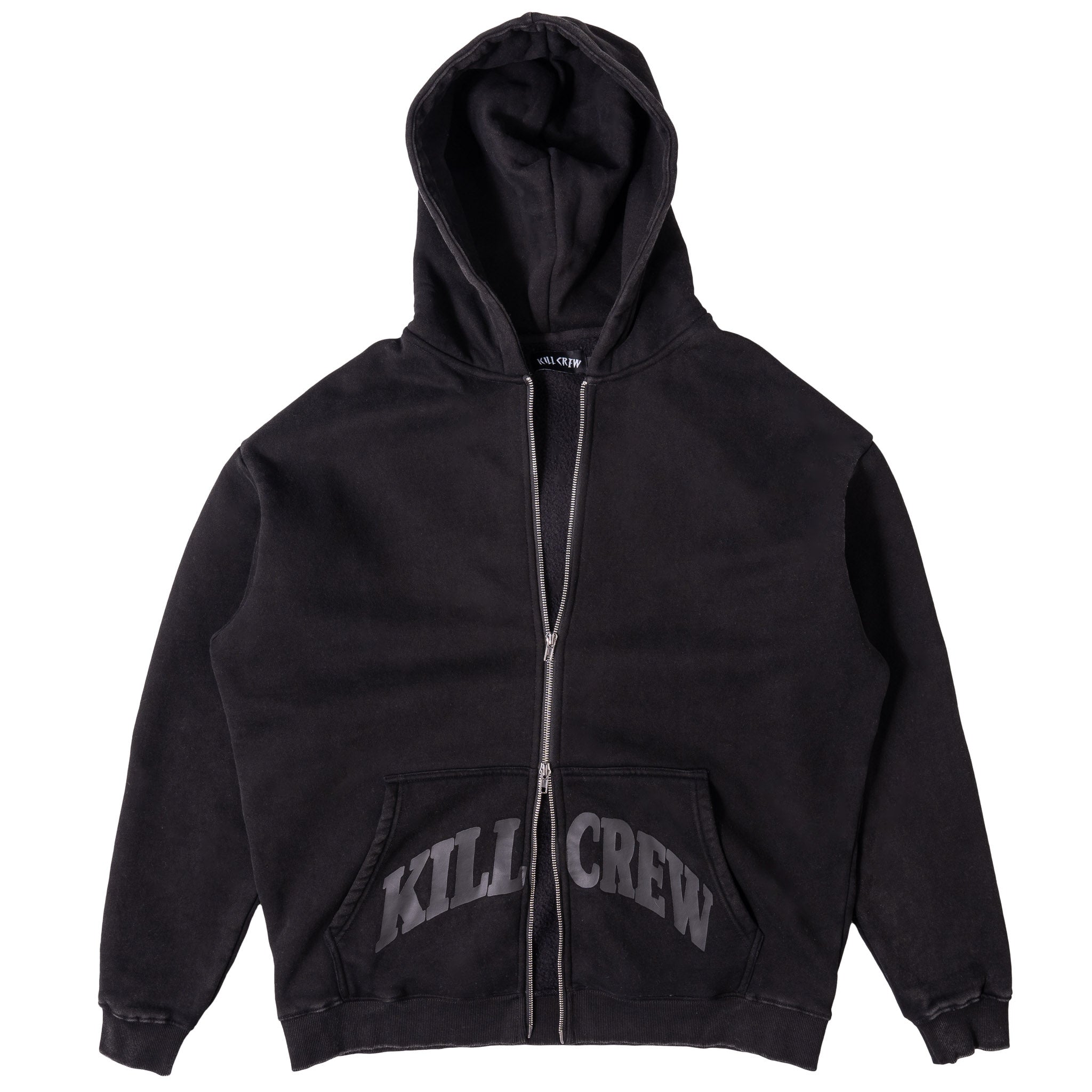 OVERSIZED LUX KILL CREW ZIP UP - BLACKOUT