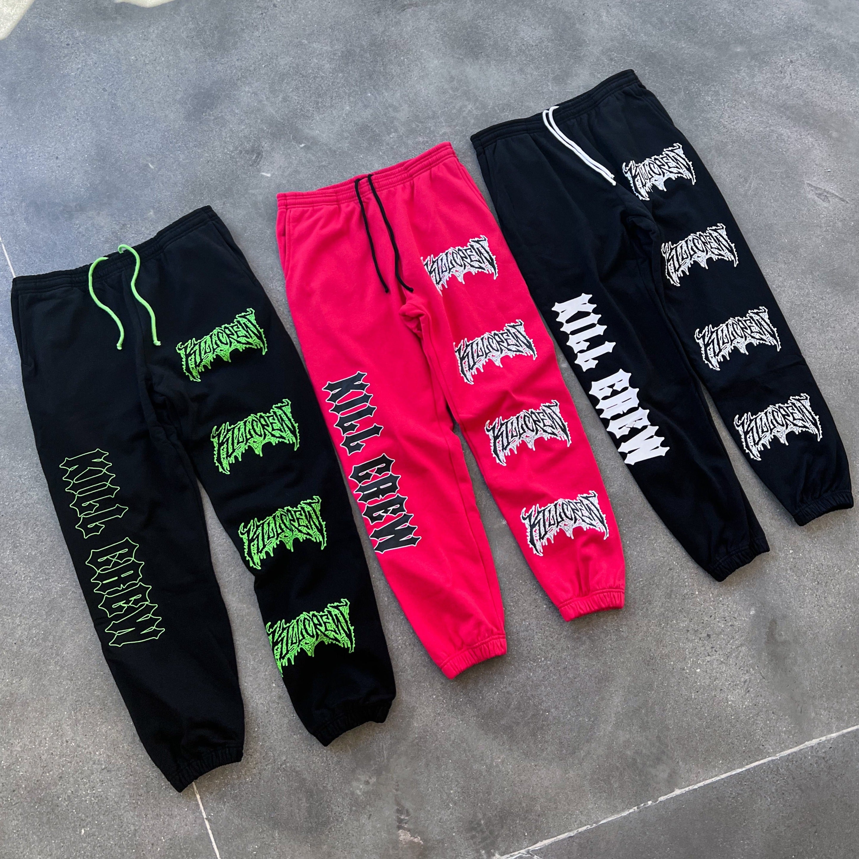 HEAVYWEIGHT LUX METAL SWEATPANTS - BLACK / GREEN