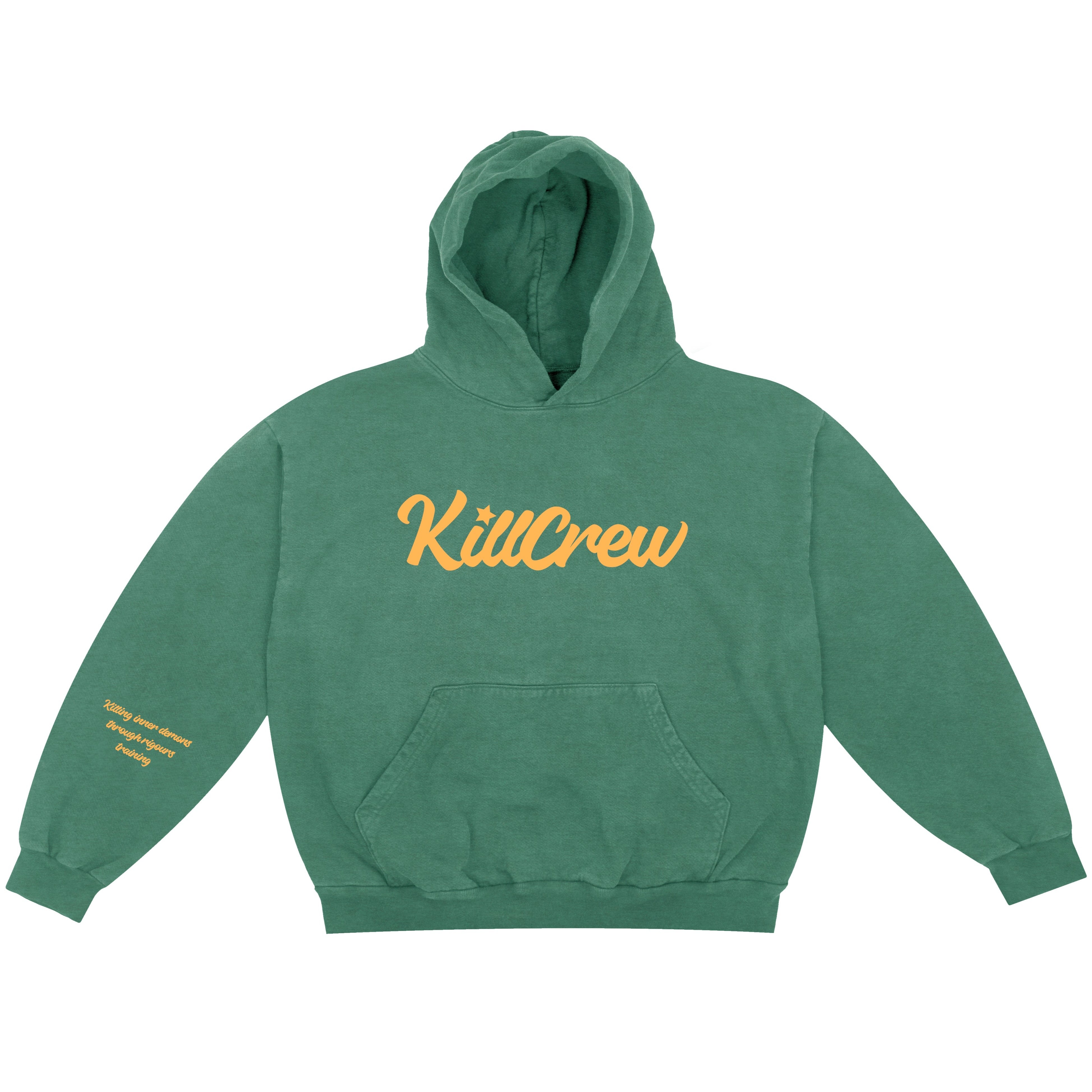 OVERSIZED LUX SCRIPT HOODIE - GREEN / GOLD