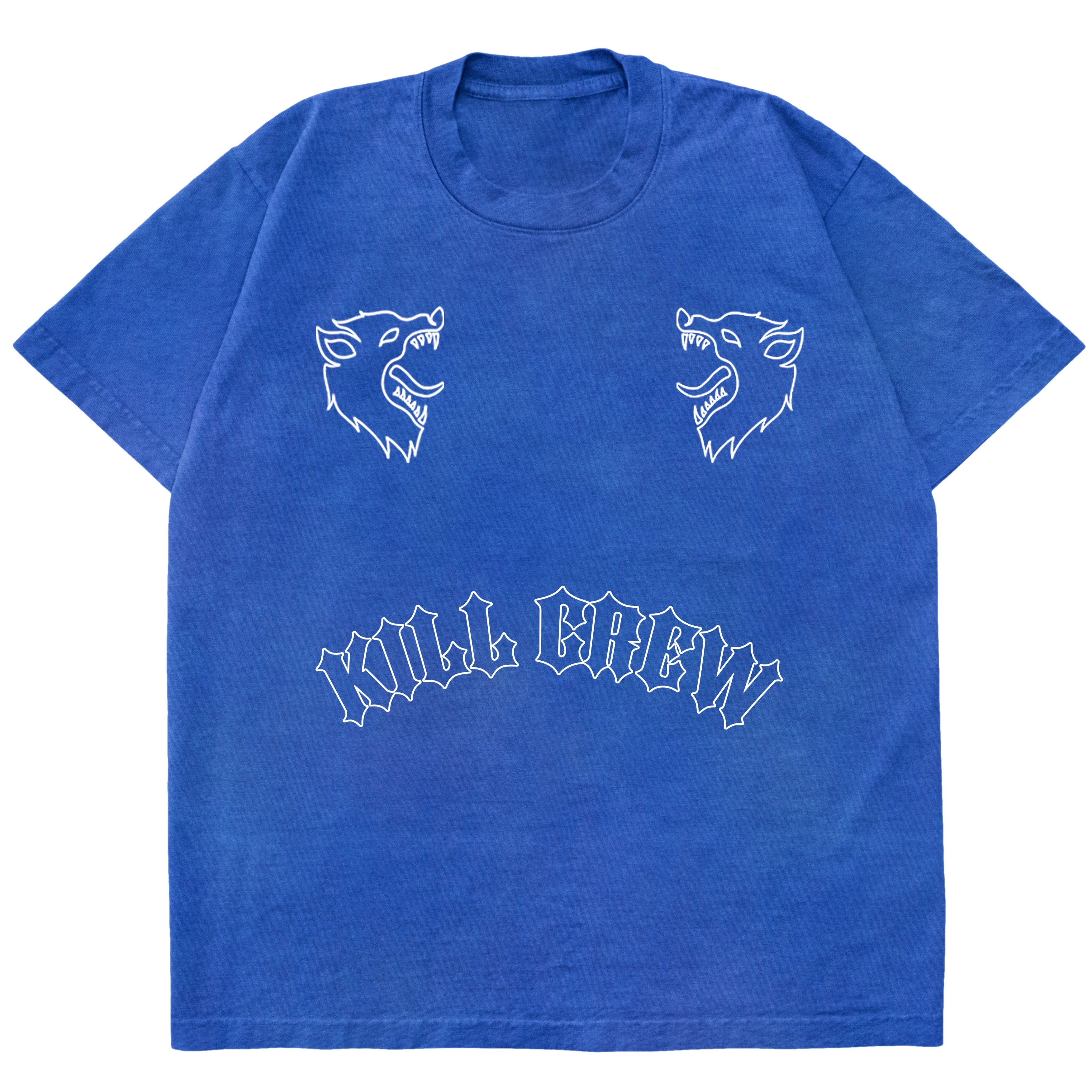 OVERSIZED TWO WOLVES T-SHIRT - BLUE