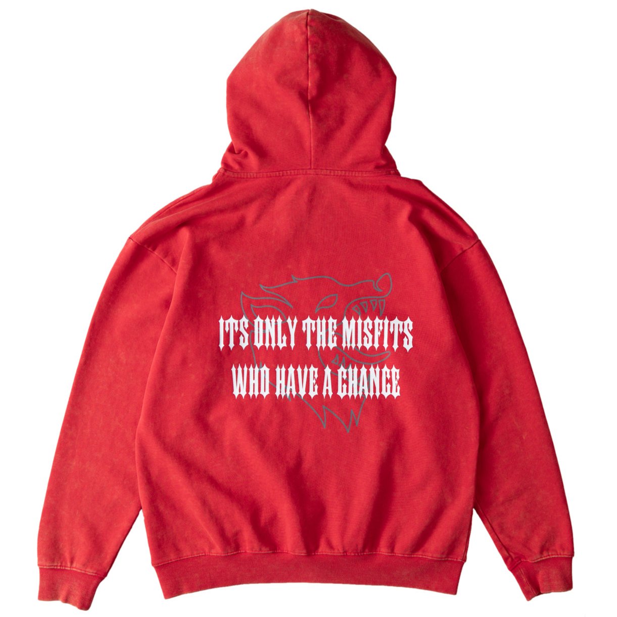 OVERSIZED LUX MISFITS HAVE A CHANCE HOODIE - RED