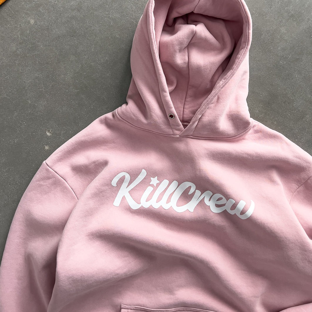 OVERSIZED LUX SCRIPT HOODIE - ROS / WHITE