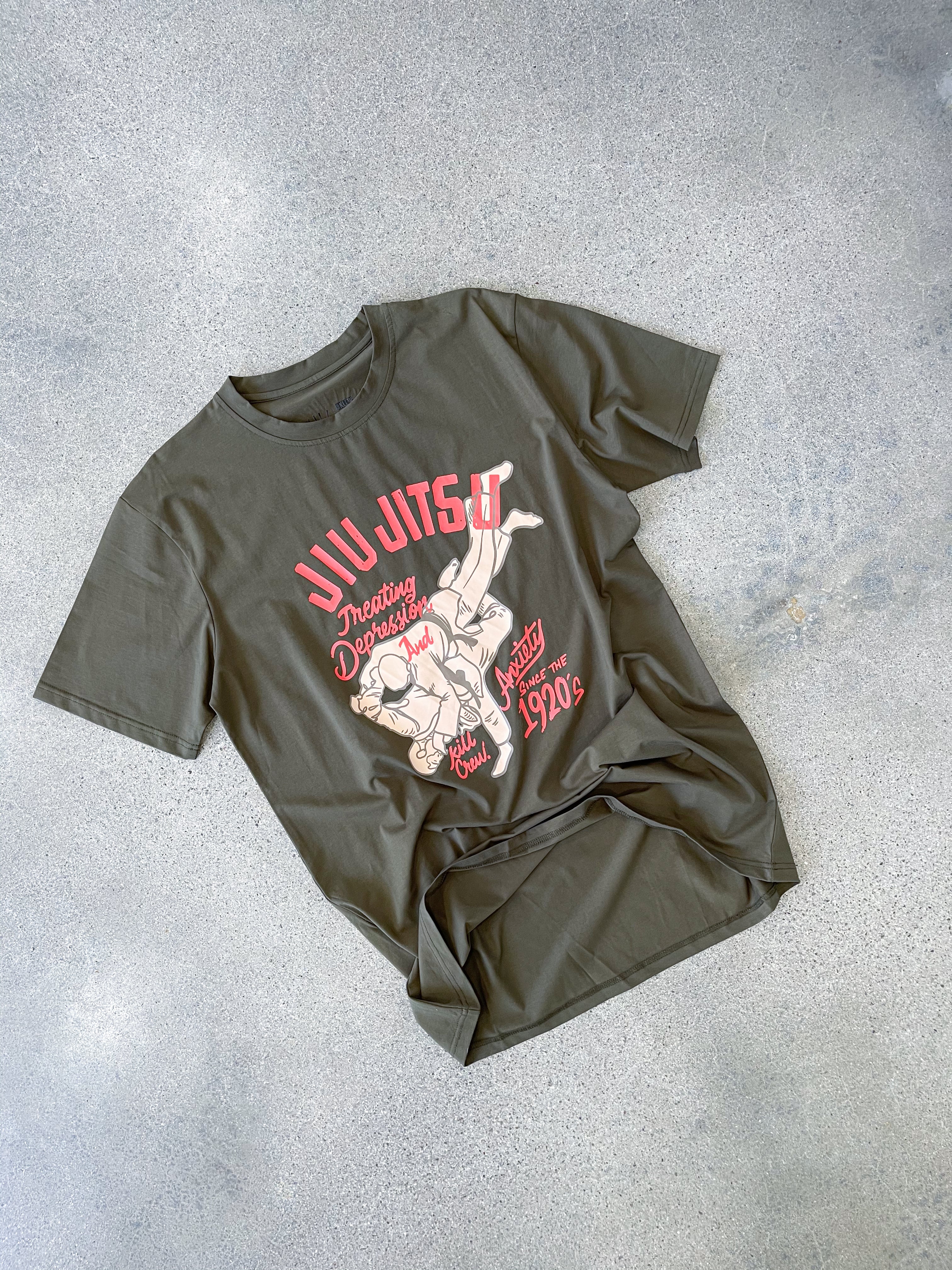 JIU JITSU DEPRESSION T-SHIRT - OLIVE