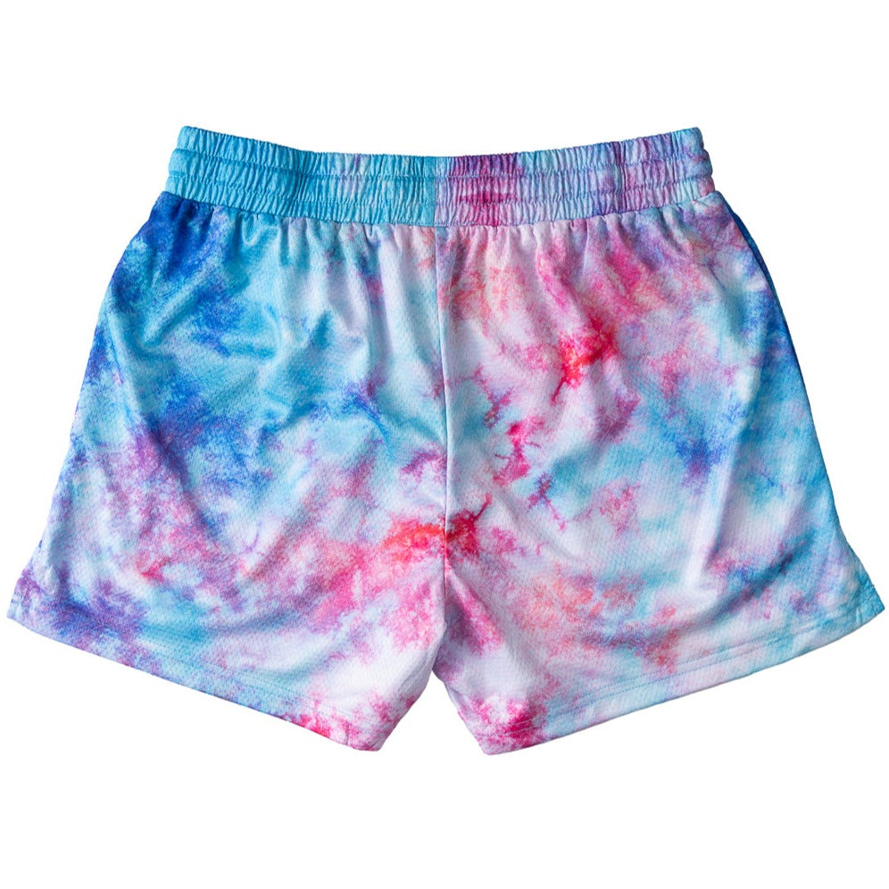 MUAY THAI SHORTS (MID THIGH CUT) TIE DYE - COTTON CANDY