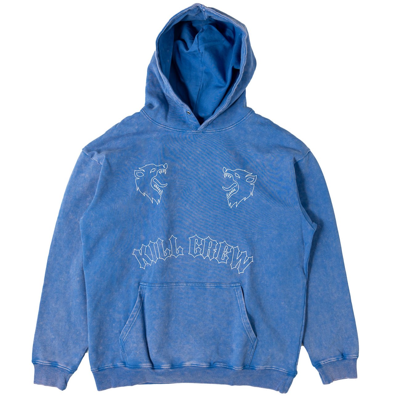 OVERSIZED LUX TWO WOLVES HOODIE - BLUE