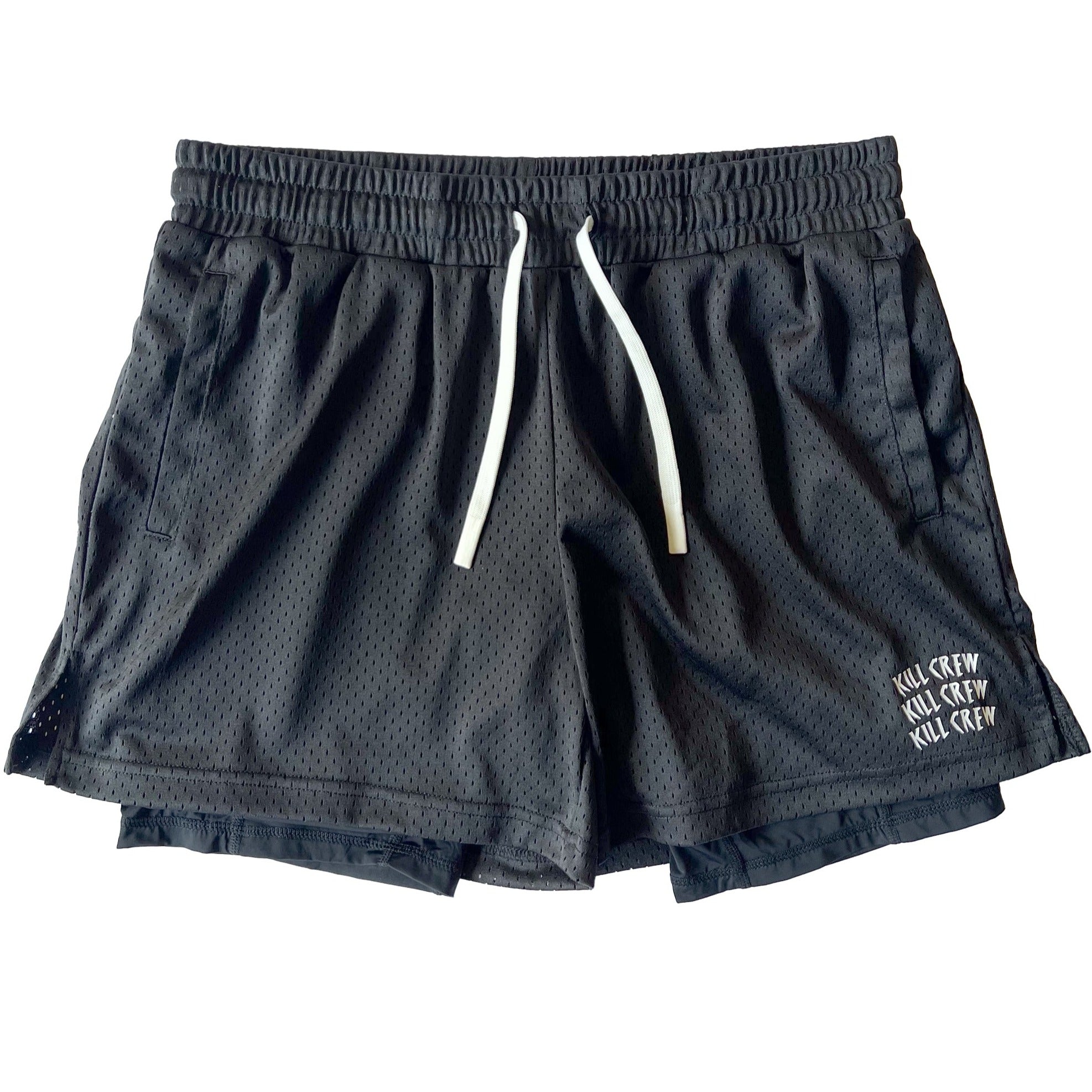 TRAINING SHORT WITH LINER - BLACK / WHITE