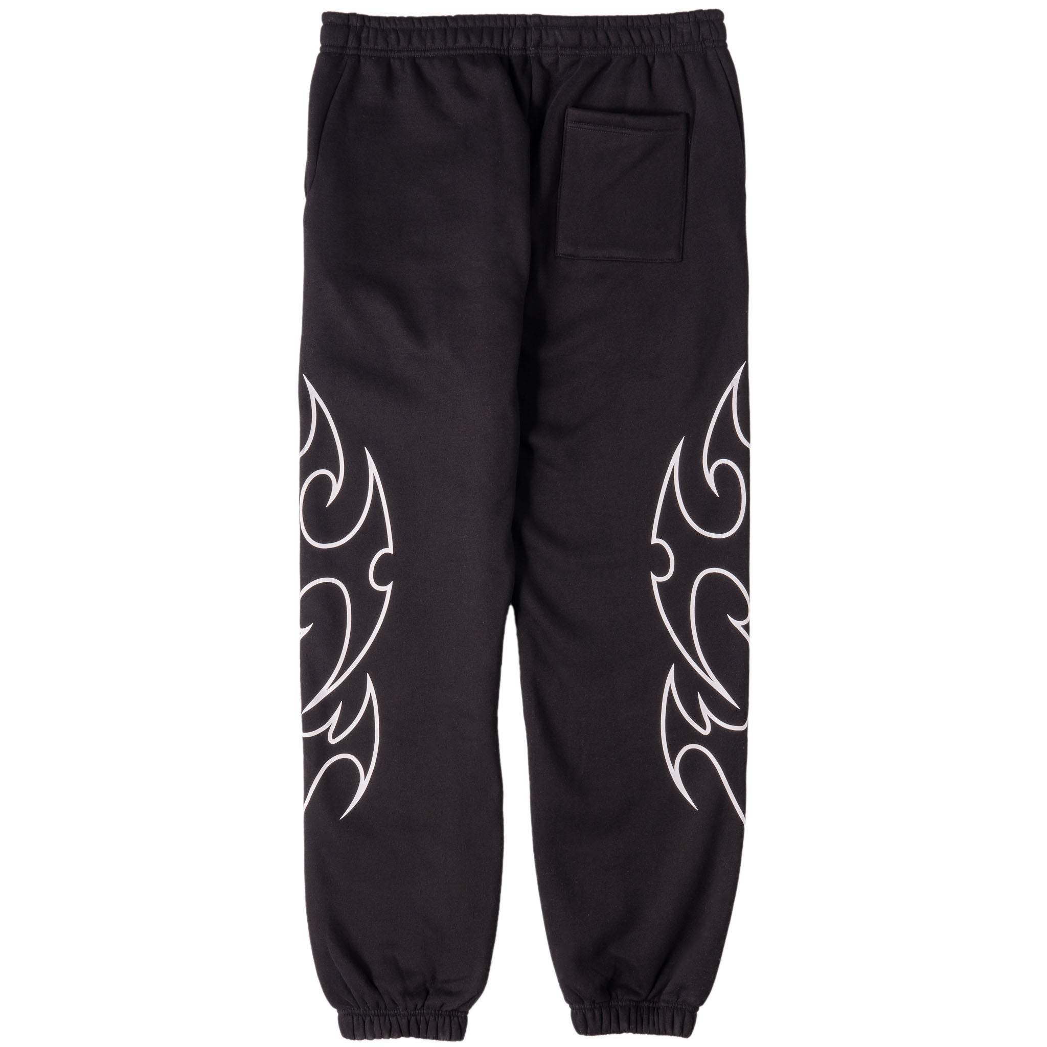 OVERSIZED LUX TRIBAL SWEATPANTS - BLACK / WHITE