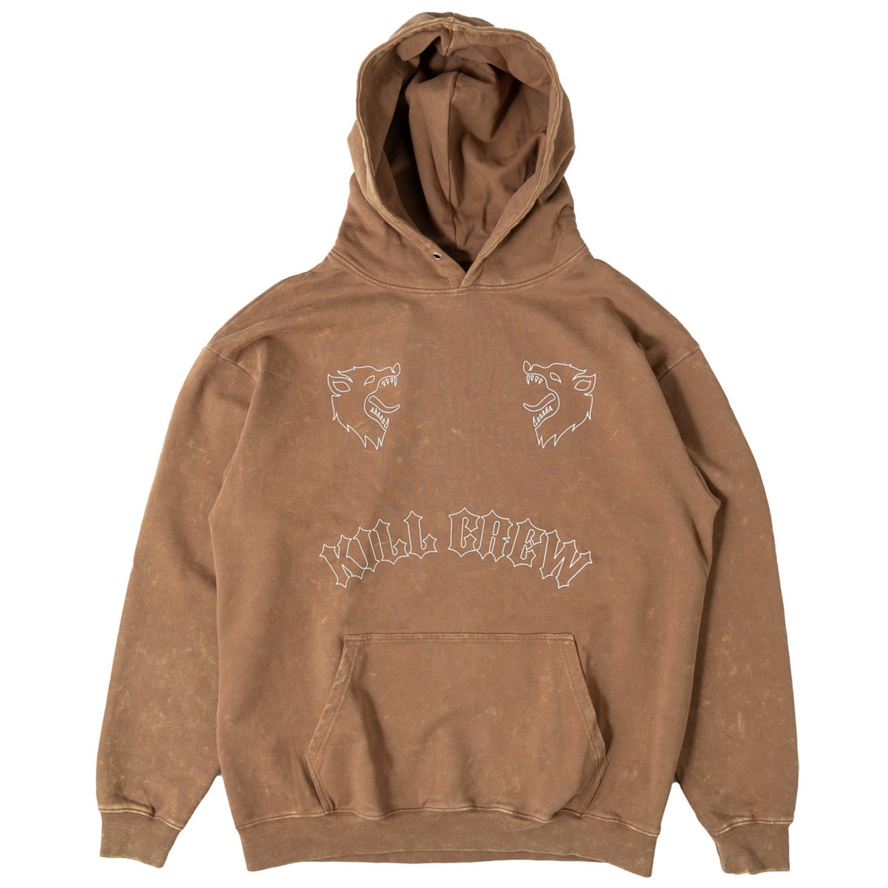 OVERSIZED LUX TWO WOLVES HOODIE - BROWN