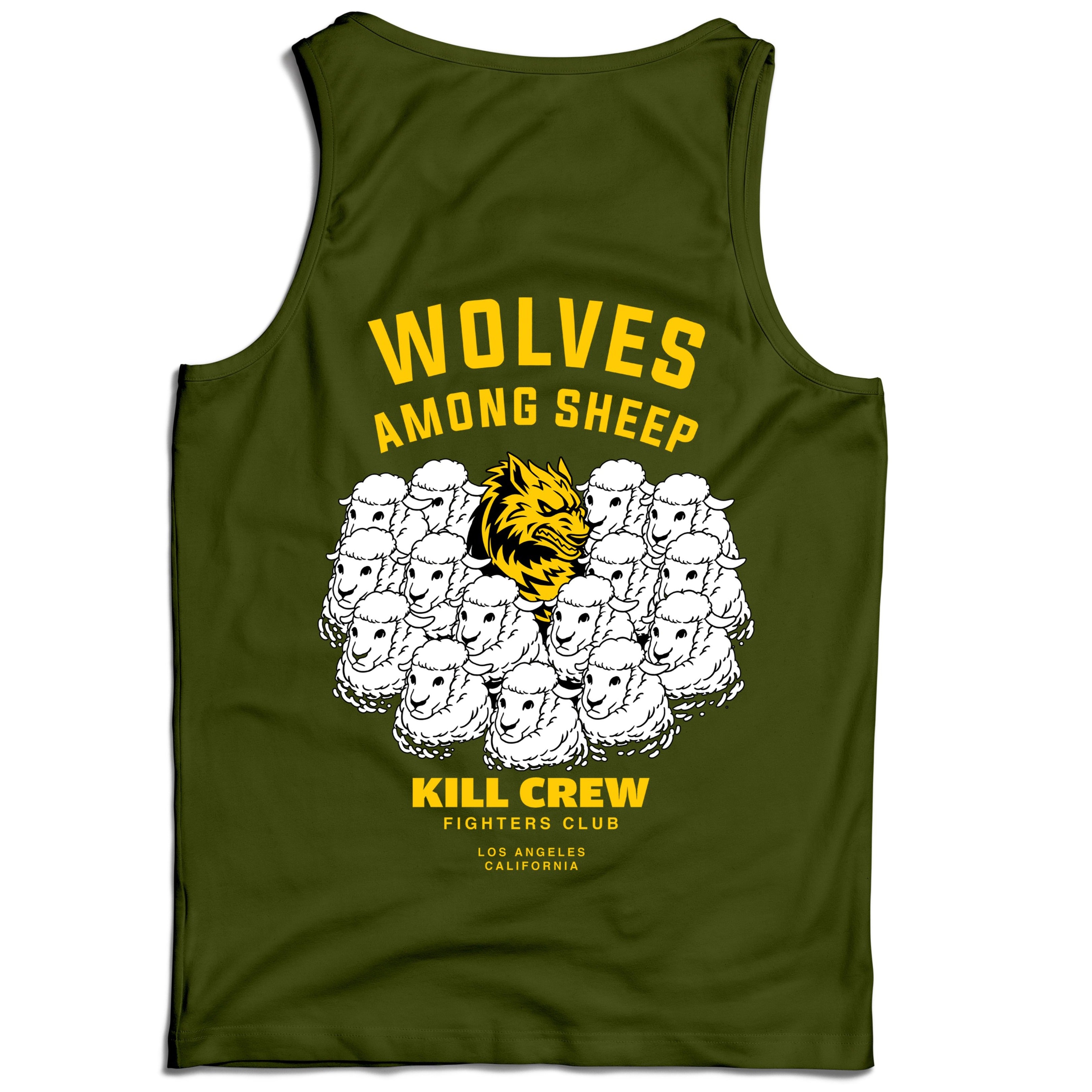 WOLVES AMONG SHEEP TANK TOP - OLIVE