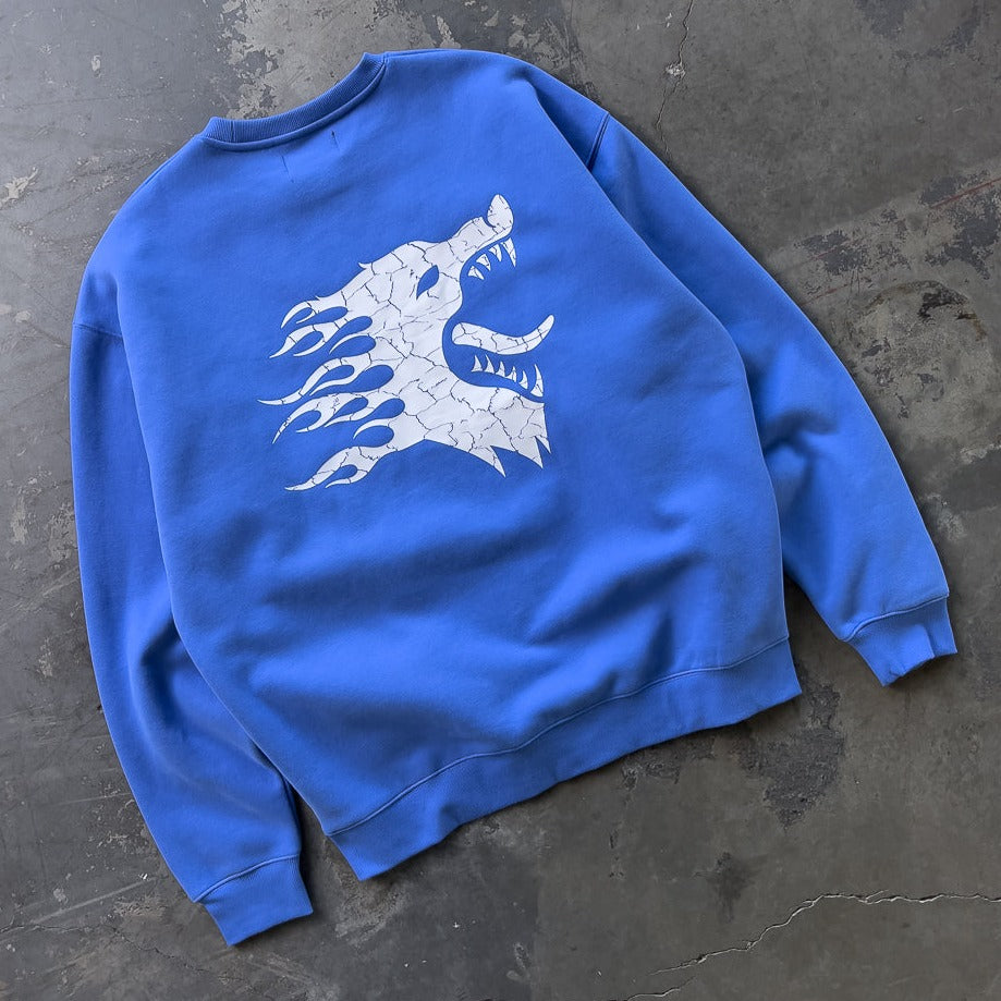 HEAVYWEIGHT LUX WAR WOLF CREW NECK - BLUE / WHITE