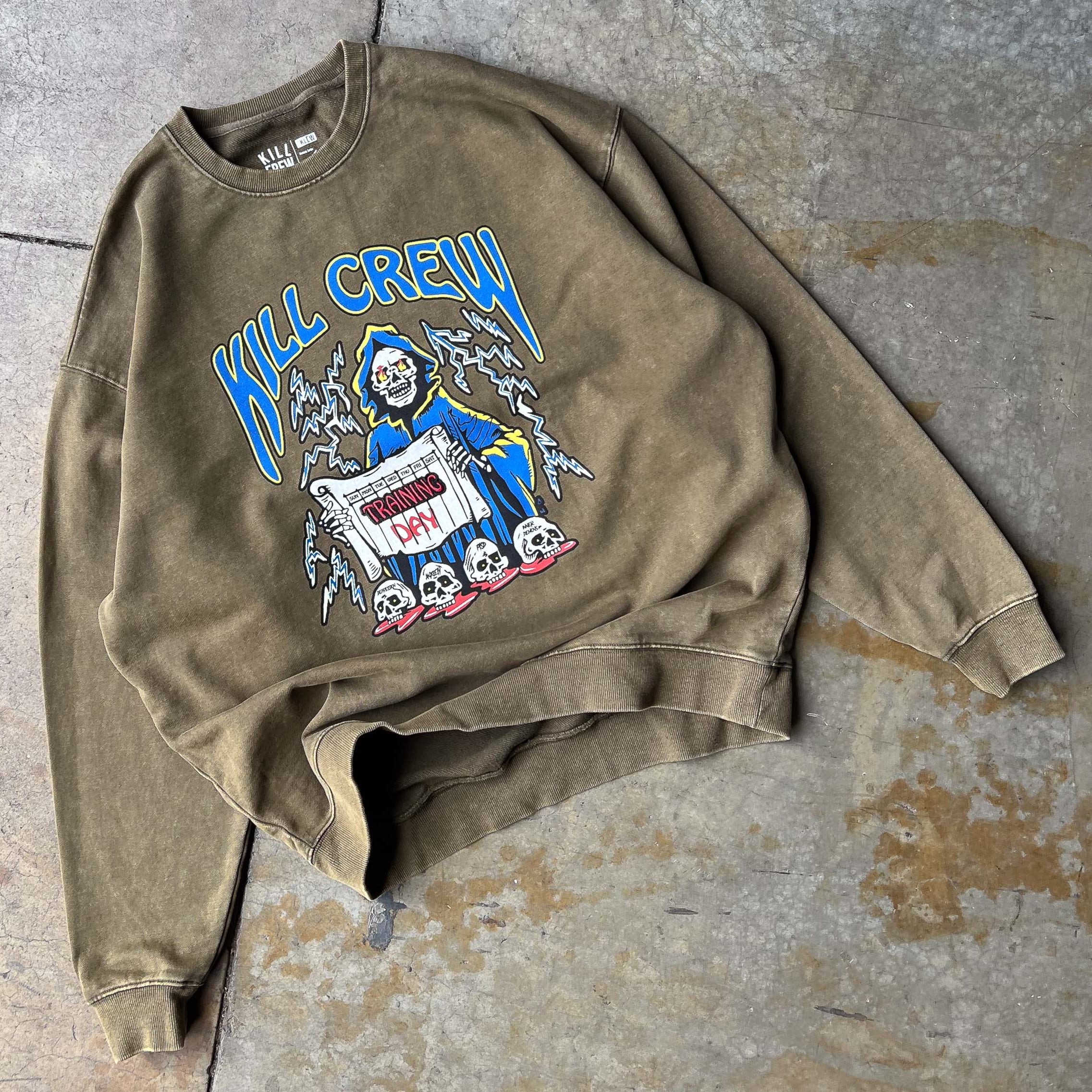 HEAVYWEIGHT LUX TRAINING DAY CREW NECK - OLIVE