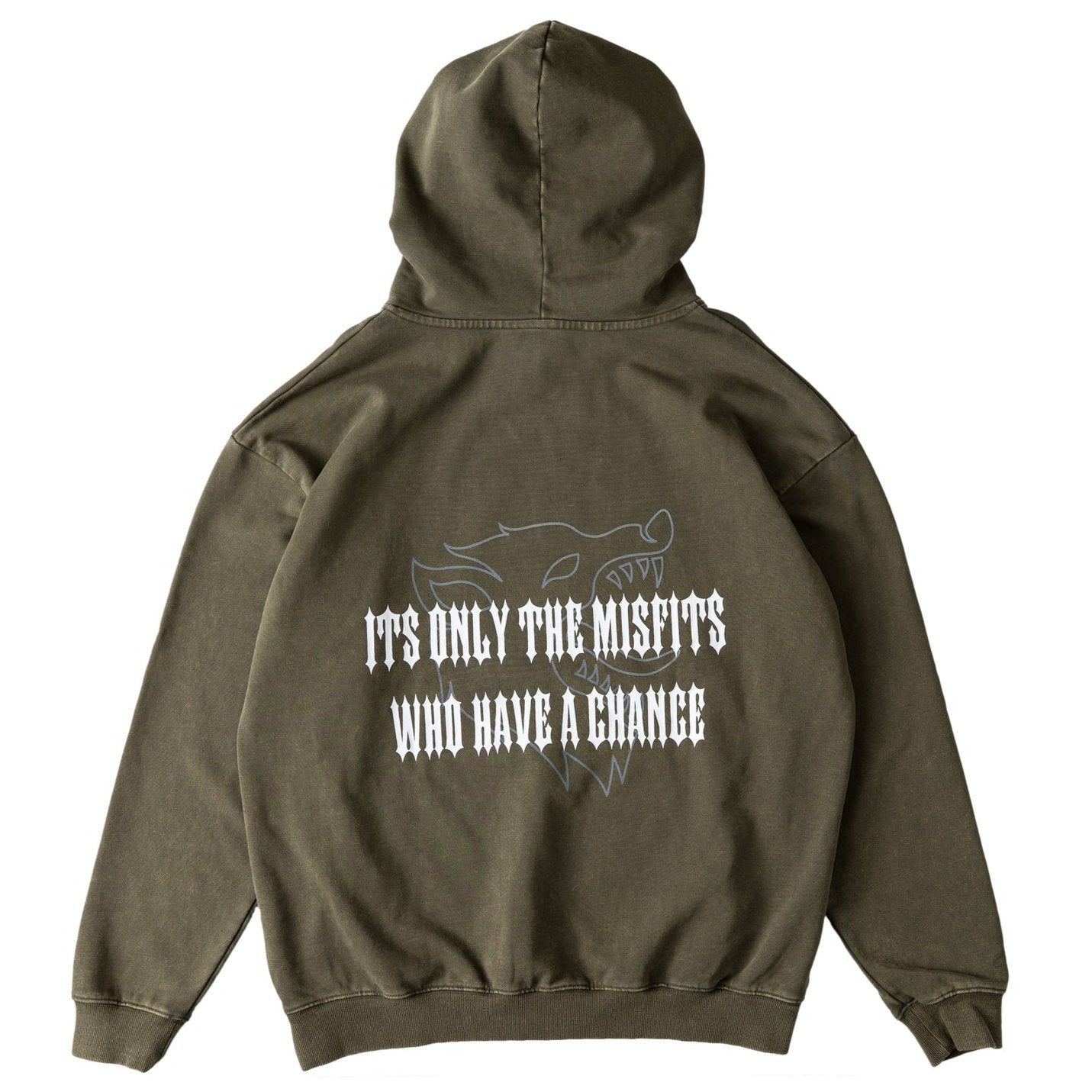 OVERSIZED LUX MISFITS HAVE A CHANCE HOODIE - OLIVE