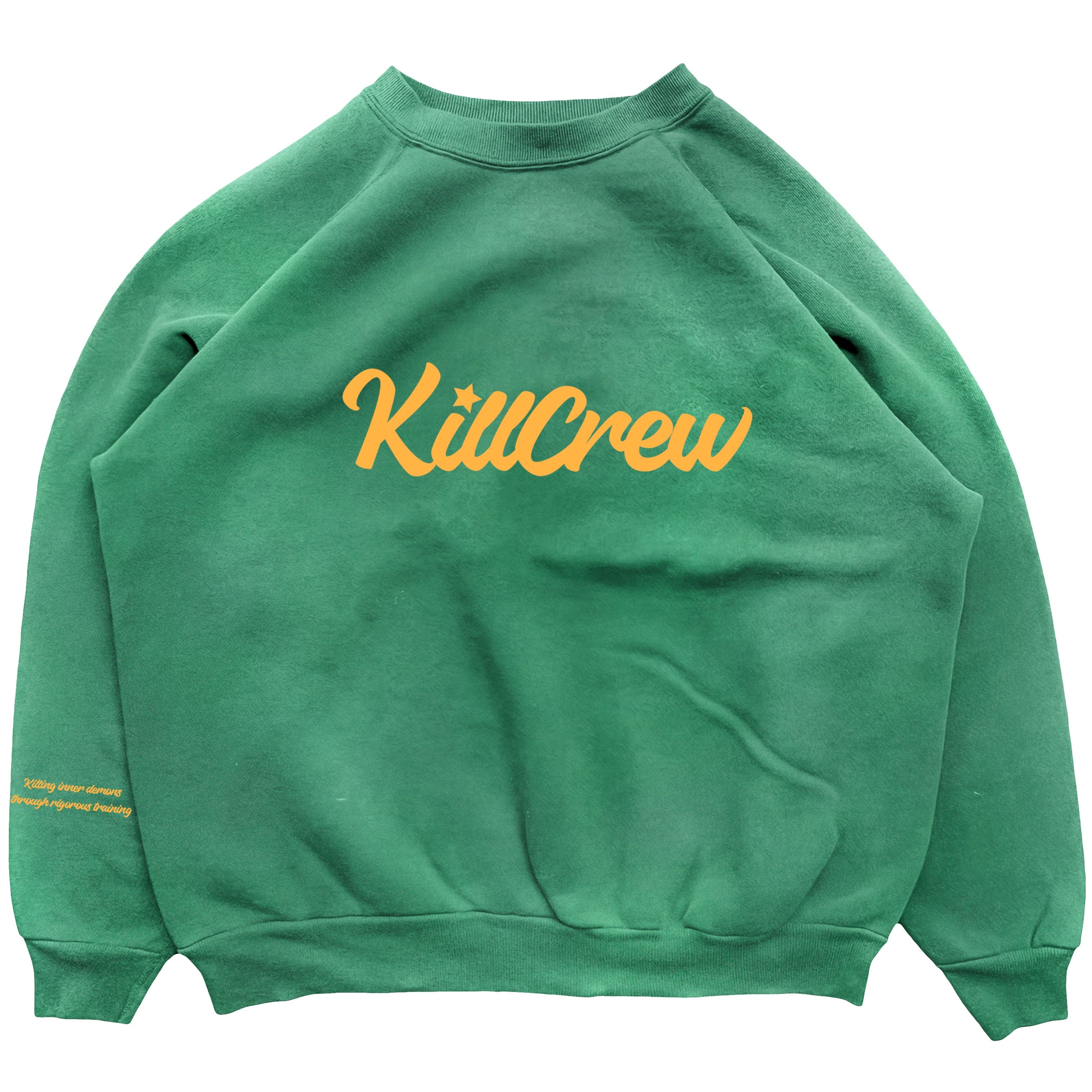 OVERSIZED LUX SCRIPT CREW NECK - GREEN / GOLD